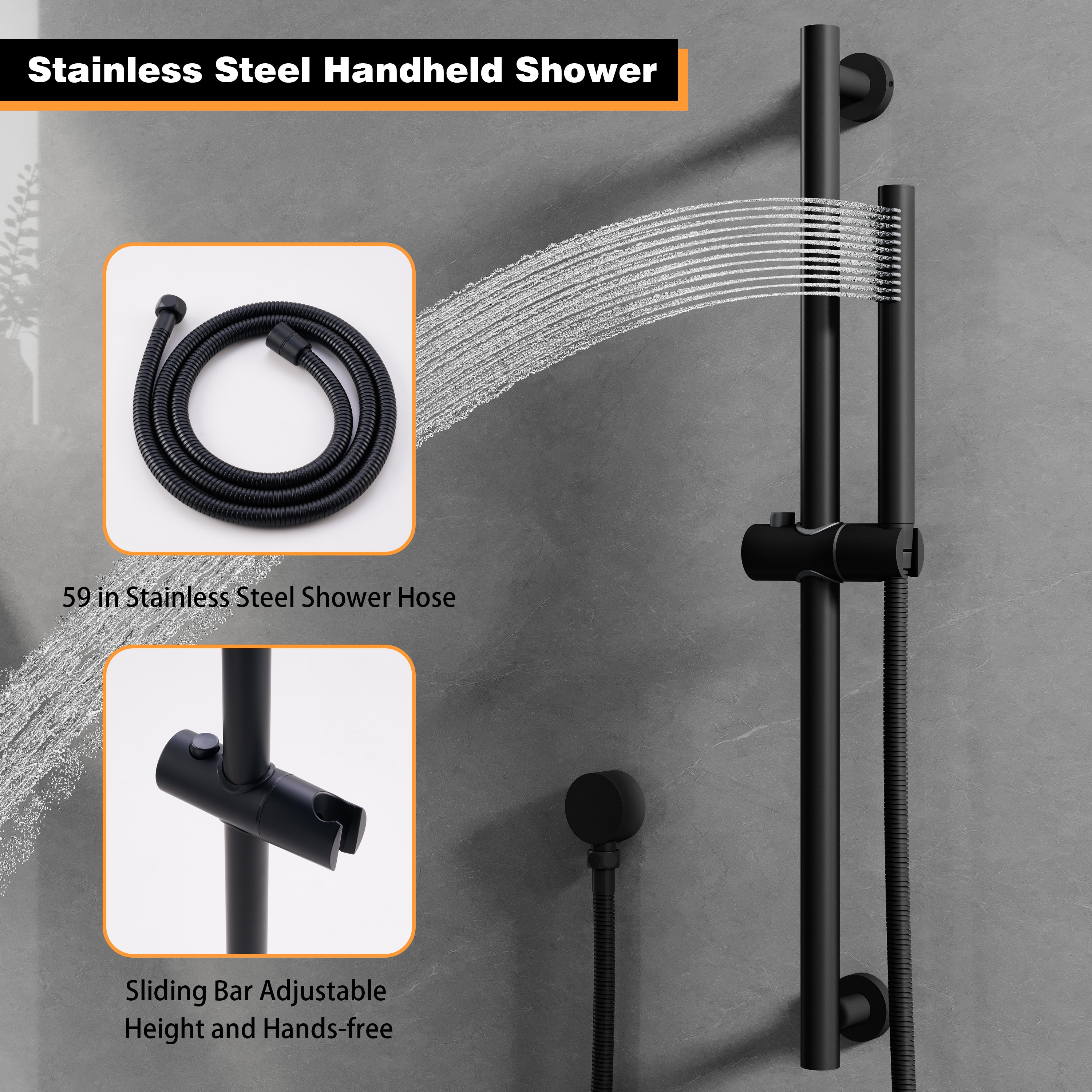 WELLFOR CR-P-S10-2W04BN Showerhead-Bar-Panels - View #8