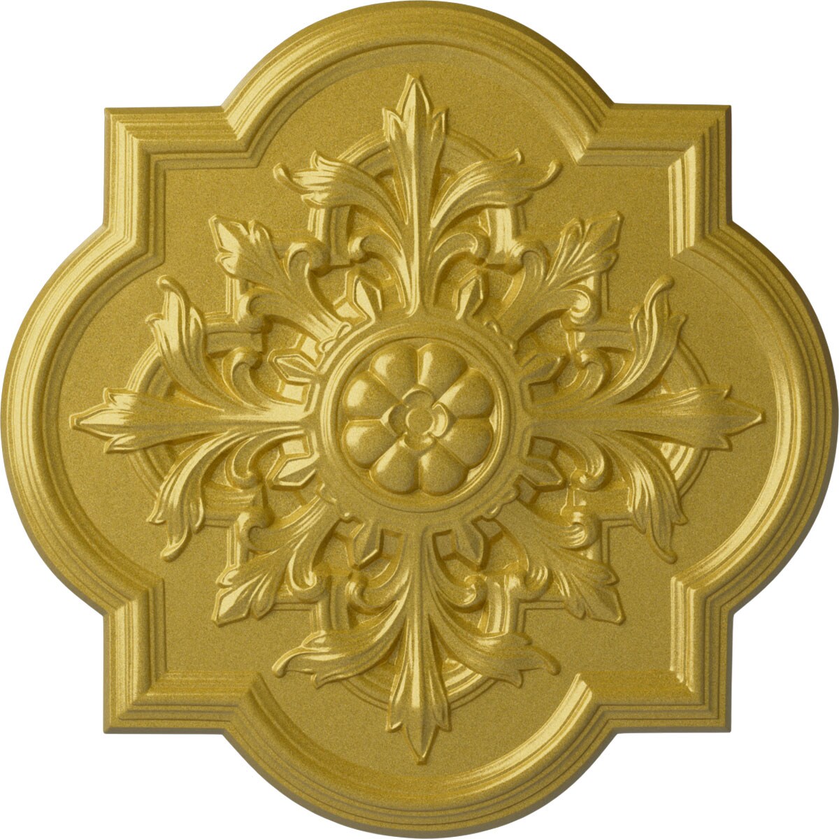 Ekena Millwork CM34BORGS Bonetti 31.25-in W x 31.25-in L Painted Rich Gold Polyurethane Whole Ceiling Medallion