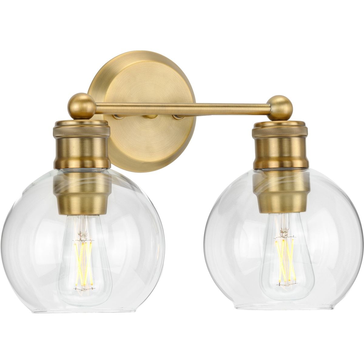 Progress Lighting Hansford 15.5-in 2-Light Vintage Brass Farmhouse ...