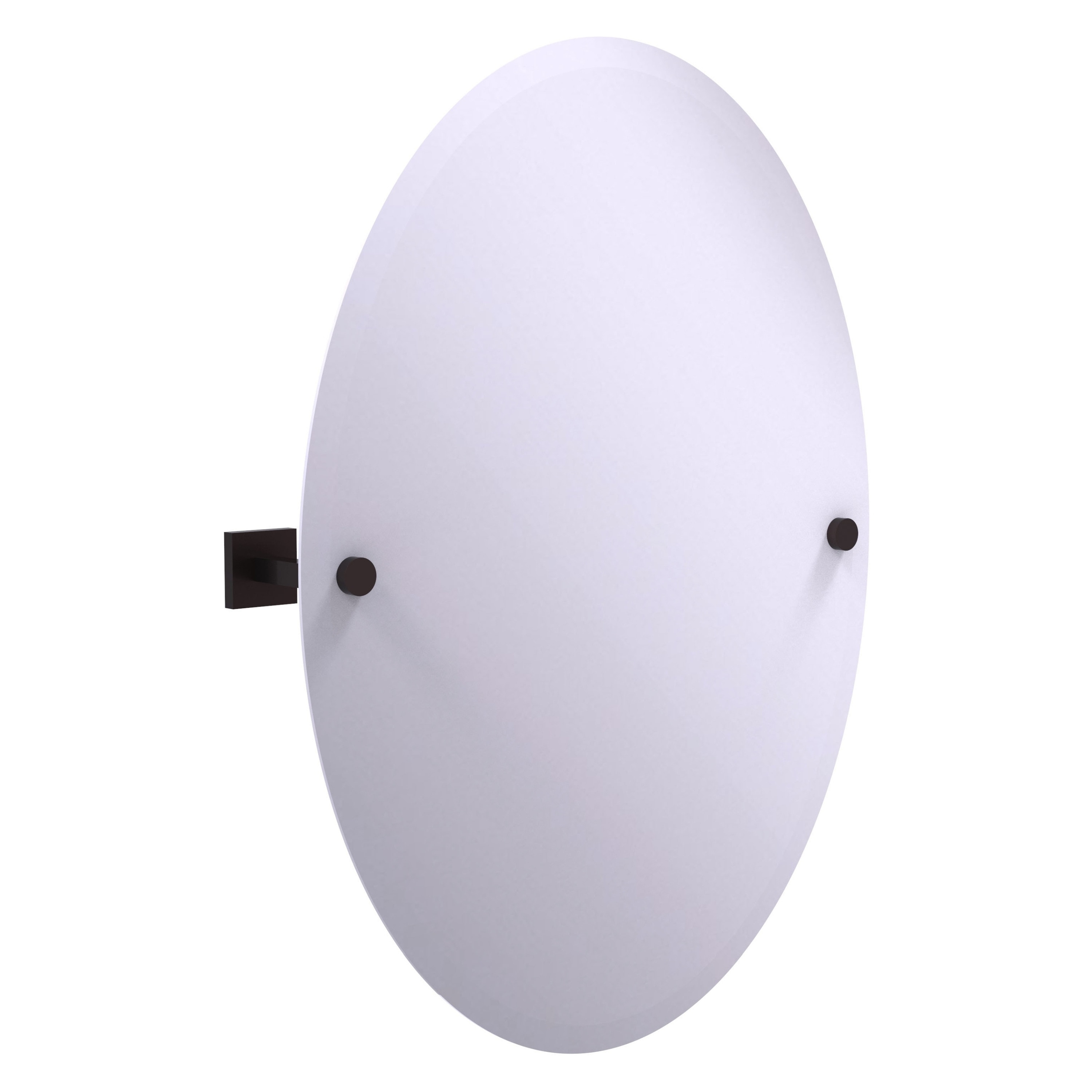 Allied Brass MT-91-ABZ Montero 3.7-Inches x 28.5-Inches Beveled Frameless Oval Tilting Bathroom Vanity Mirror ( Antique Bronze )