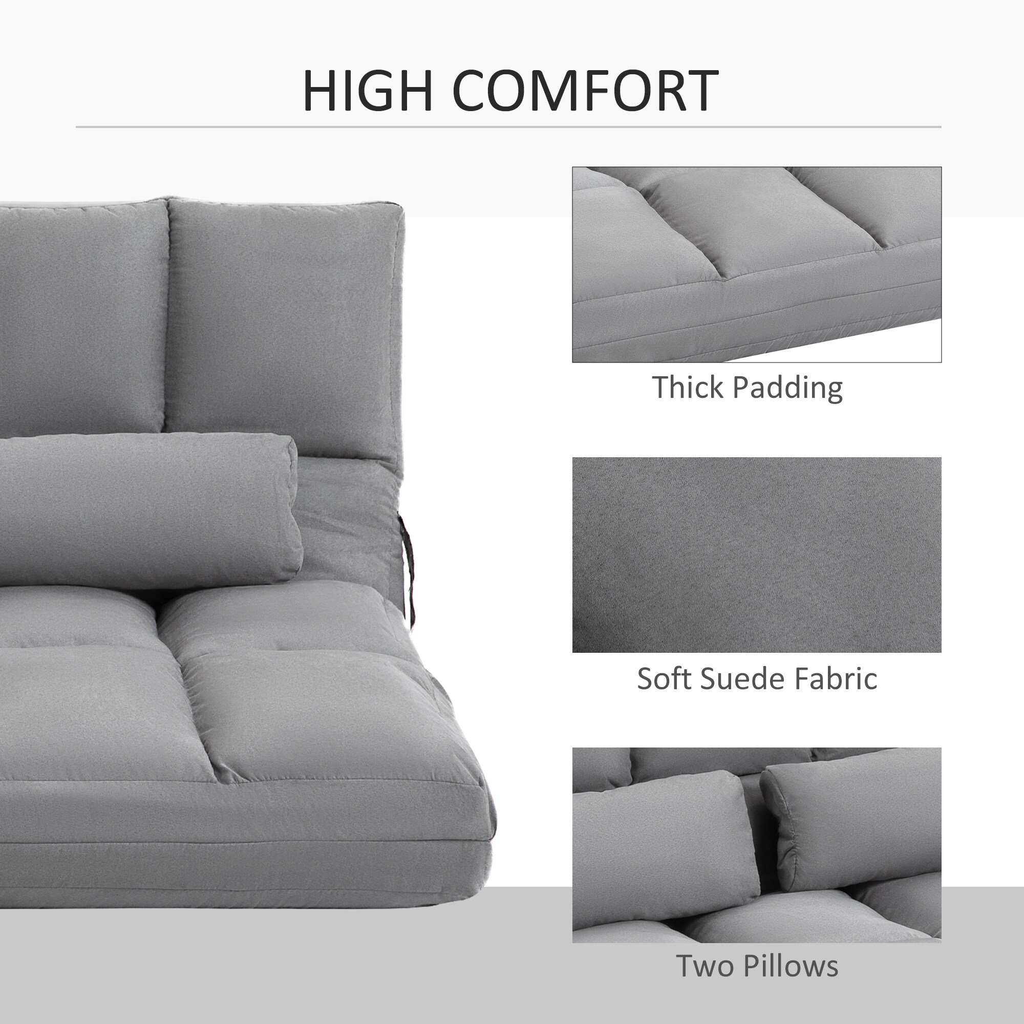 HomCom 833-932V80GY Sofas-Loveseats - View #5