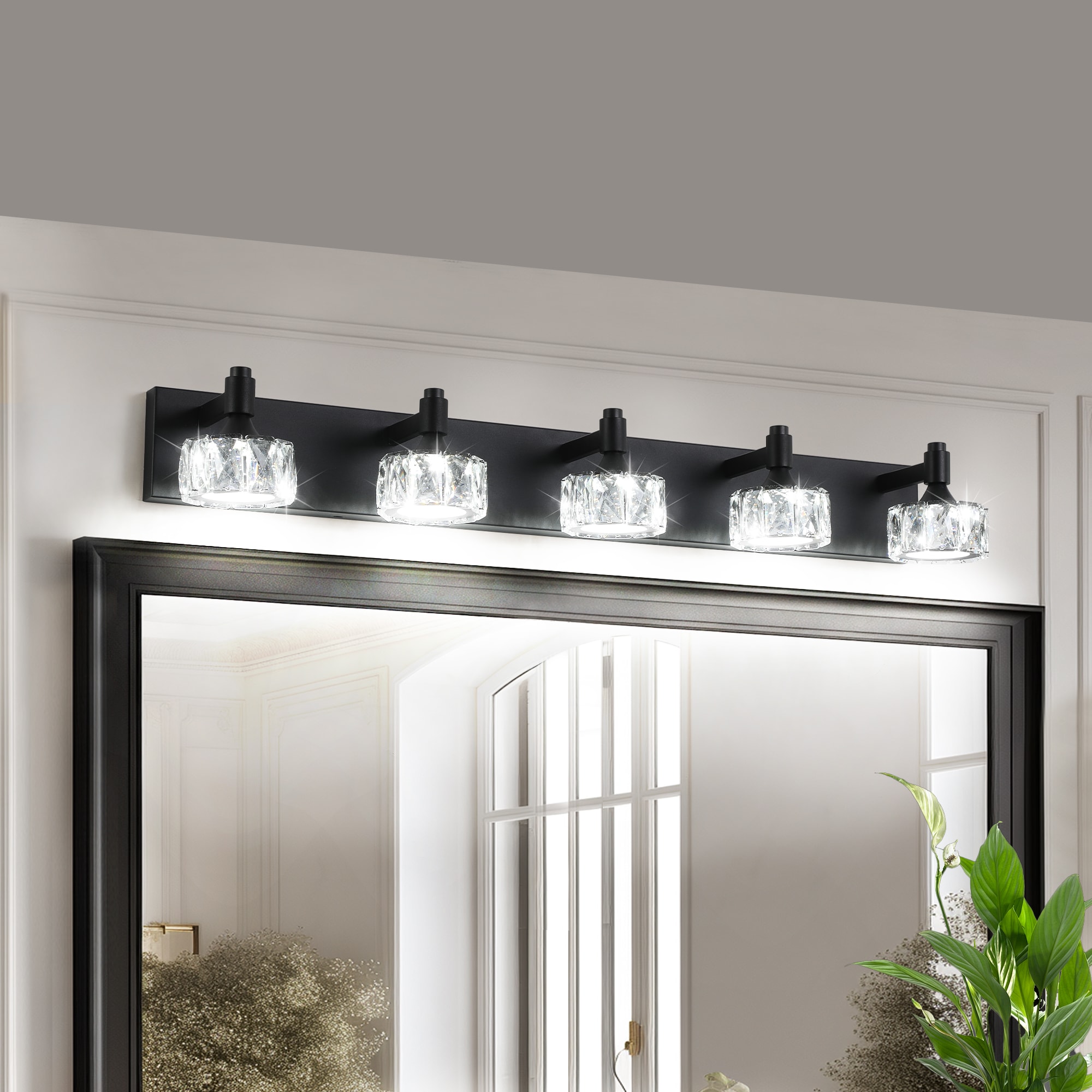 ToolCat BZ-3-95-SN 36-in 5 -Light Black Integrated LED Modern/contemporary Vanity light