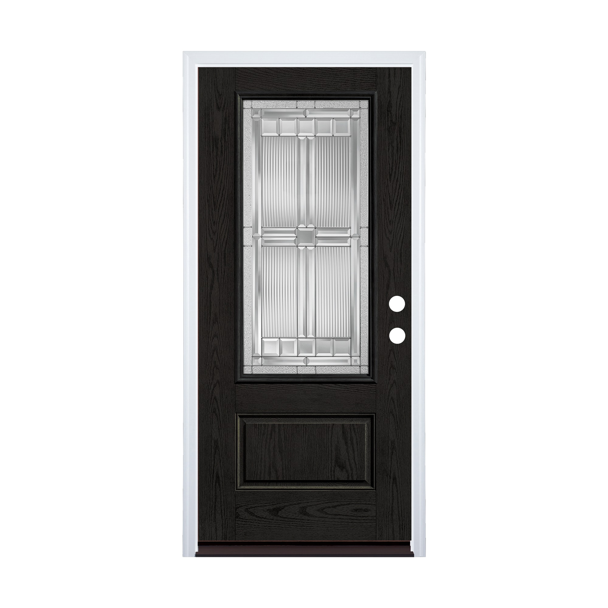 Therma-Tru SARATOGA 36-in x 80-in Fiberglass 3/4 Lite Prehung Front Door with Brickmould Insulating Core