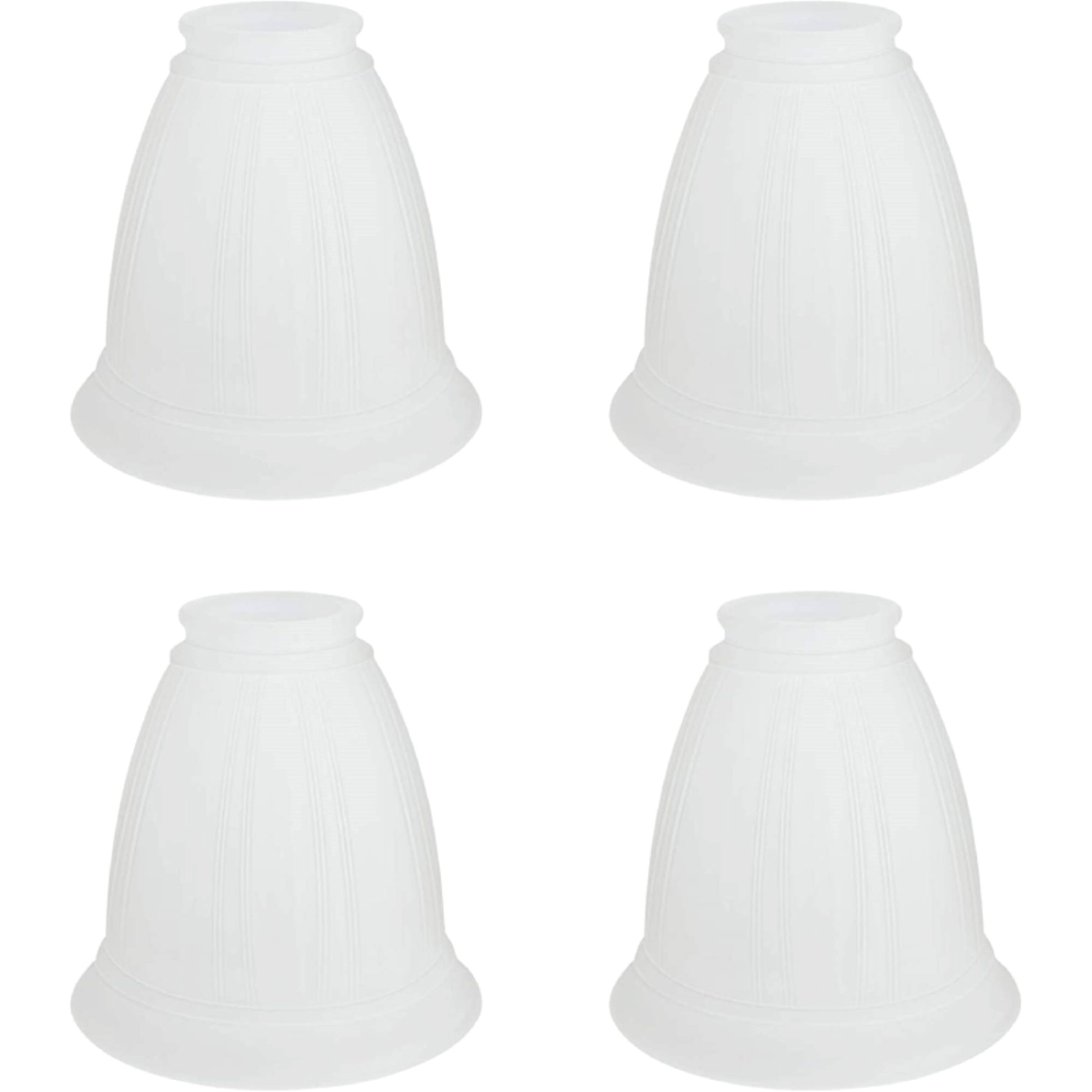Aspen Creative Corporation 23076-4 4.875-in x 4.875-in Bell Frosted Clear glass Ceiling fan light shade with 2-1/8-in Fitter (Setscrew Fitter)