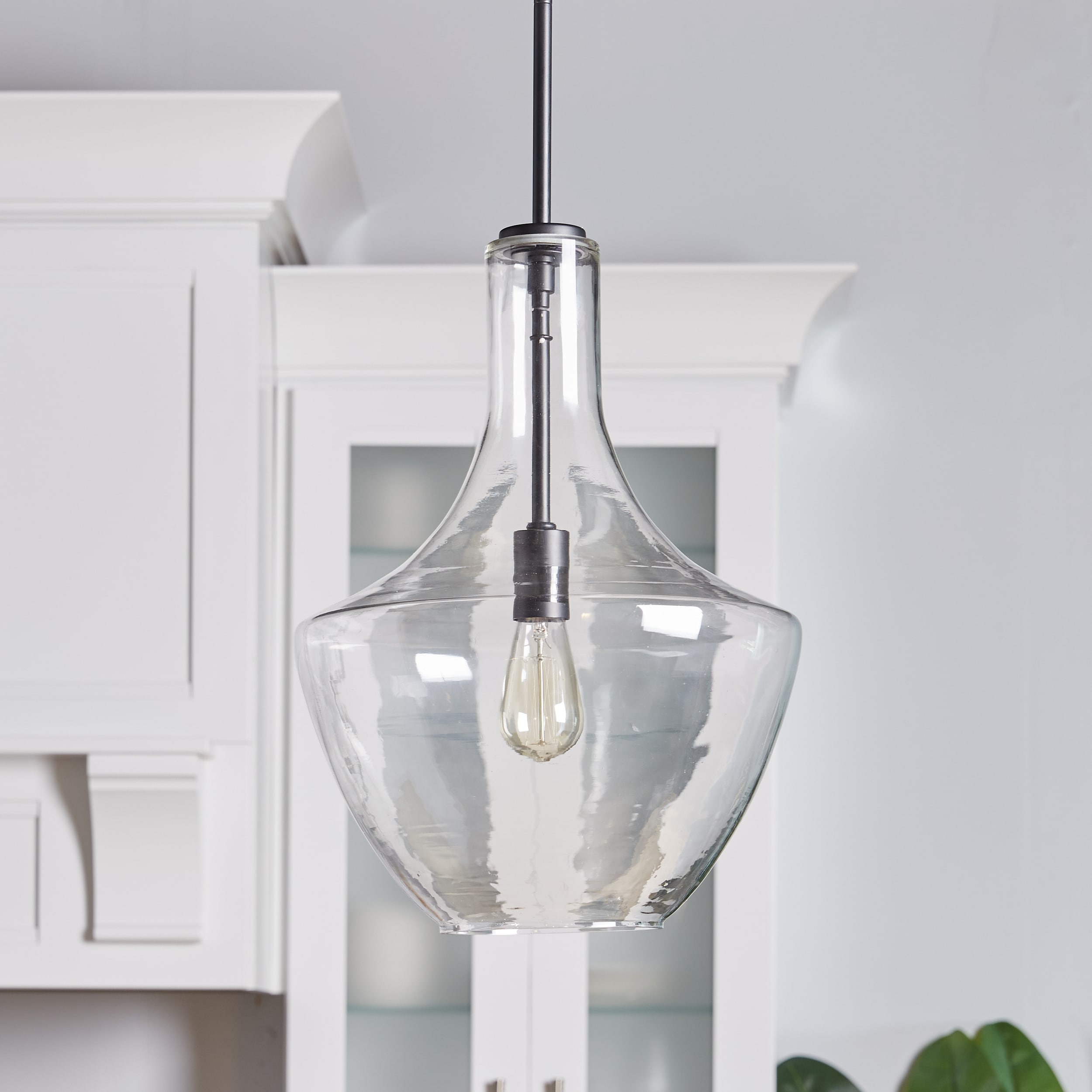 Kichler Everly Black Modern Contemporary Clear Glass Teardrop Led 