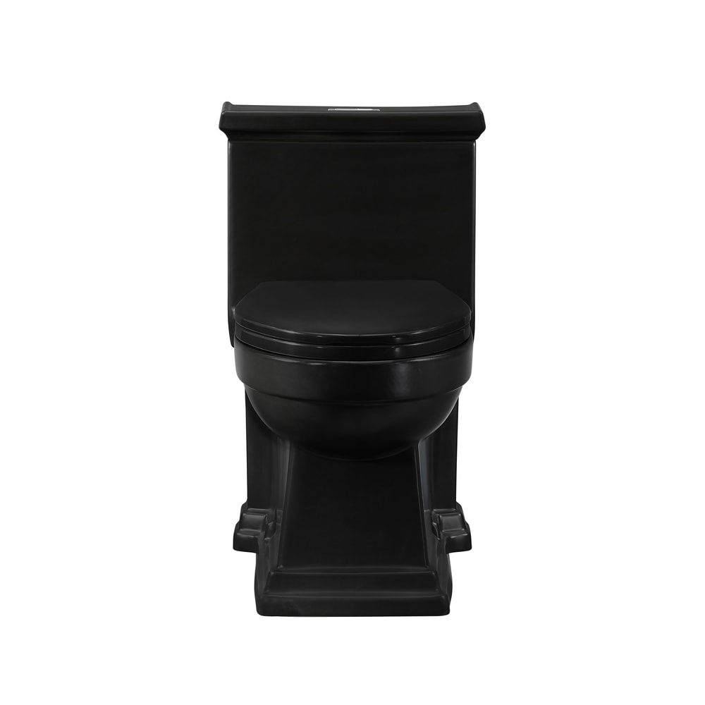 Matte Black High Efficiency One-Piece Elongated Toilet