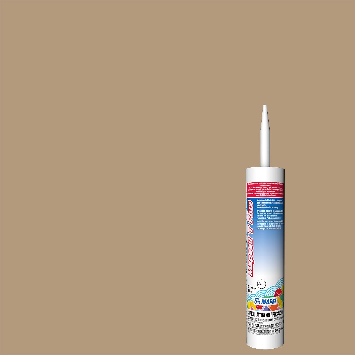 MAPEI 3BU510891 Mapesil T Plus 10.1-oz Multi-use Bamboo #5108 Silicone Caulk