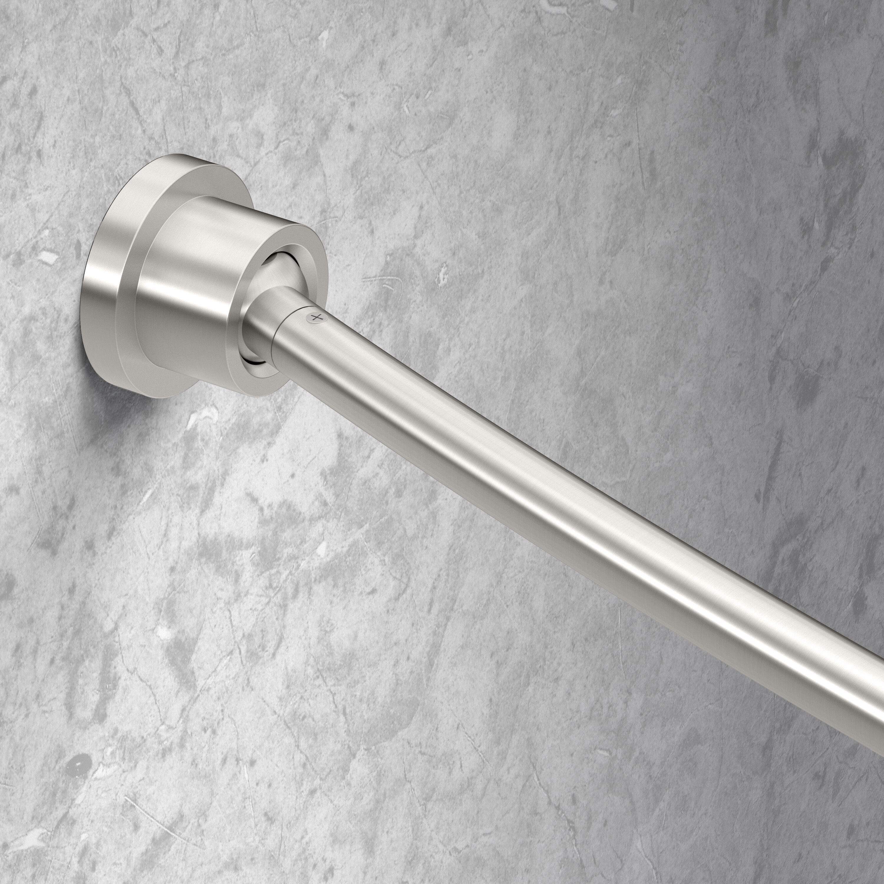 Gatco 42in to 72in Satin Nickel Fixed Single Curve Adjustable Shower