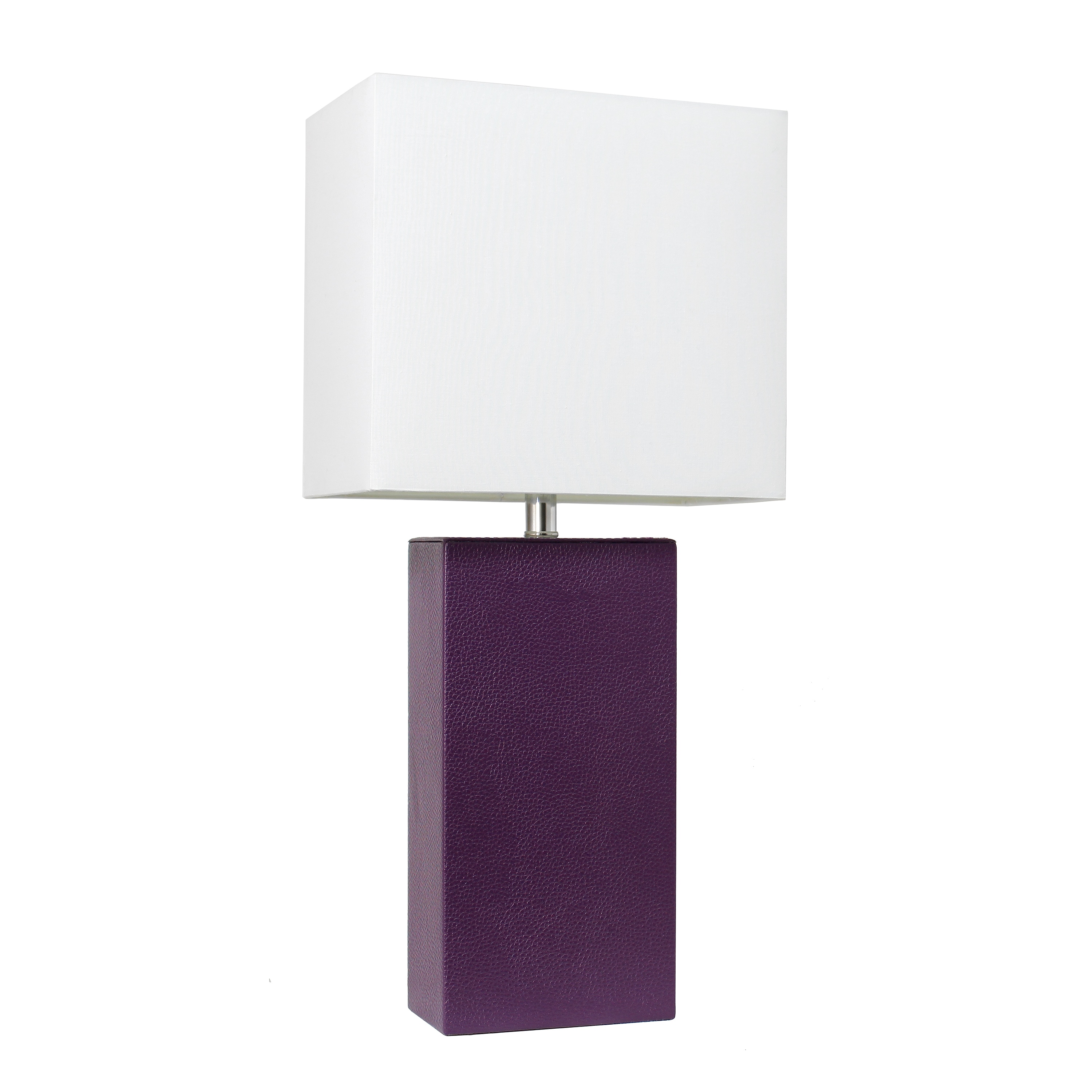 Elegant Designs LT1025-EGP Monaco Avenue 21-in Eggplant Table Lamp with Fabric Shade