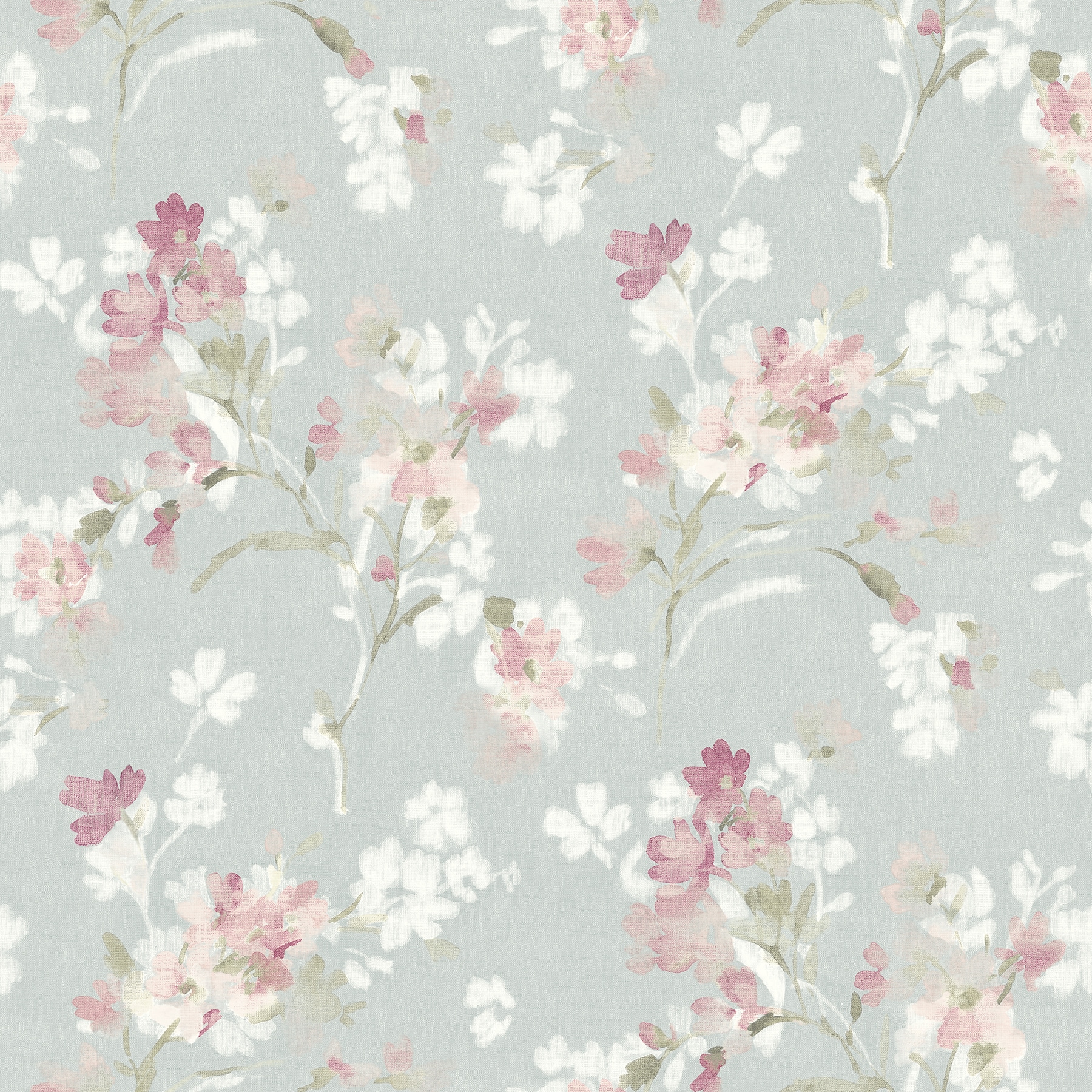 Chesapeake 4134-72525 56.4-Sq. Feet Pink Non-woven Floral Prepasted Soak and Hang Wallpaper