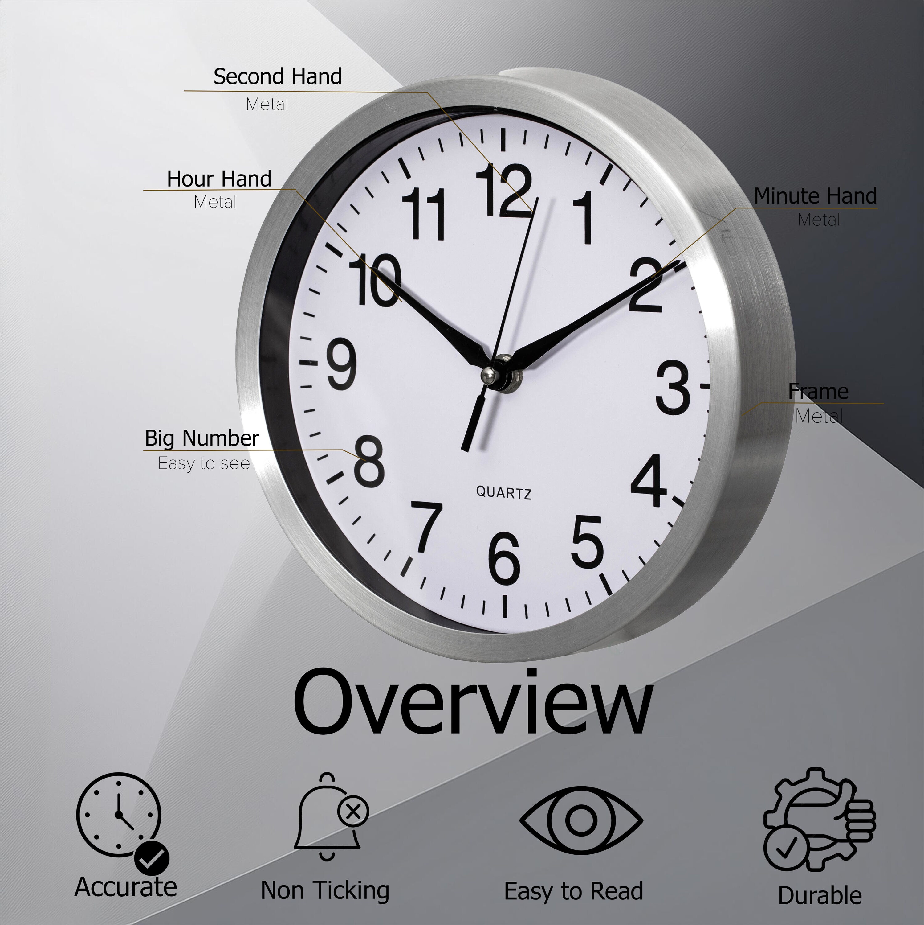Clockswise QI004745.WT.12 Indoor-Outdoor-Clocks - View #3