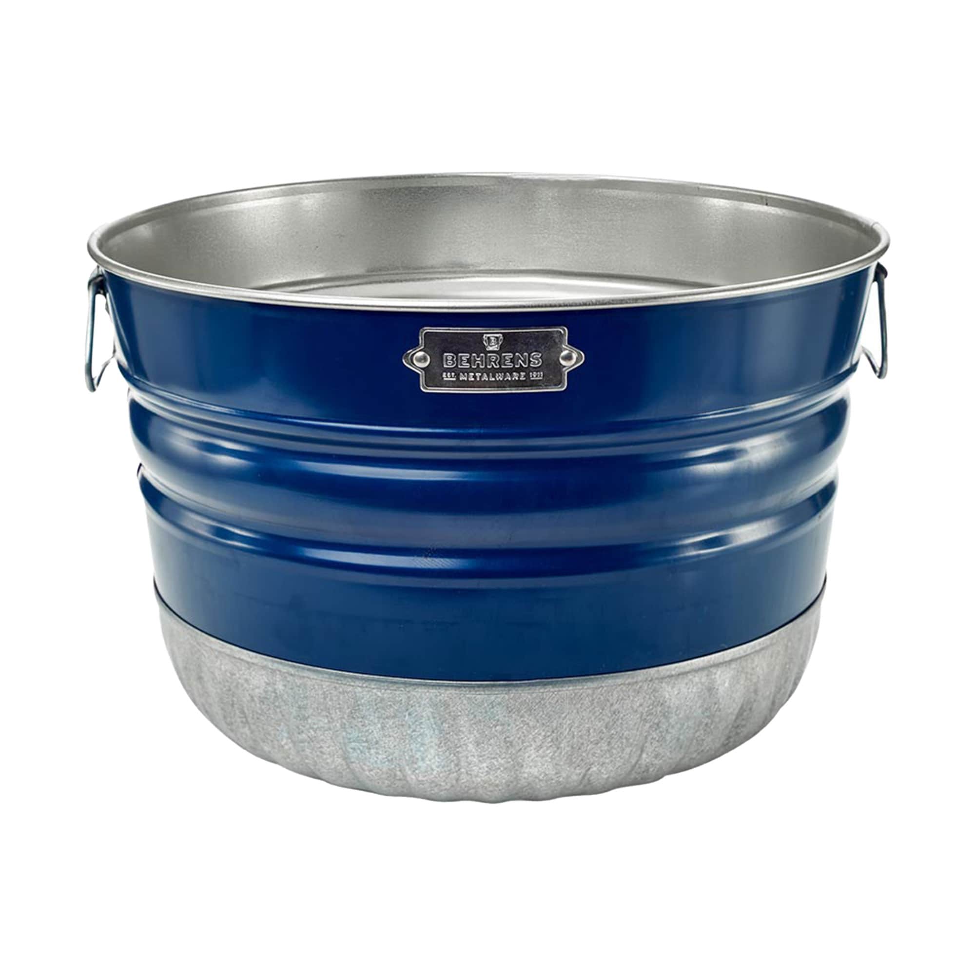 Behrens 398586 9 Gallon Navy Blue Steel Indoor/Outdoor Lidless Trash Can