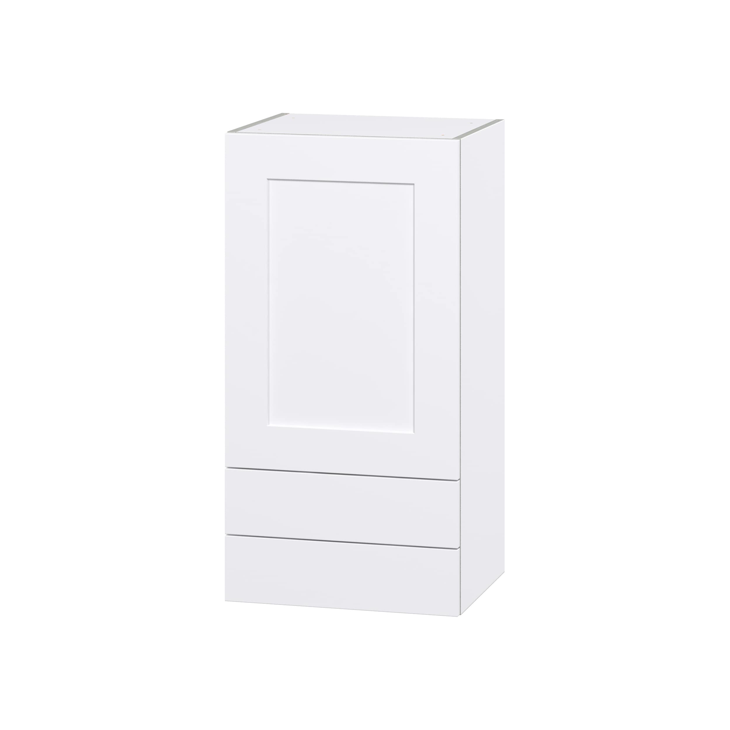 Hugo&Borg DSW1835B(L/R)-JO Jolie 18-in W x 35-in H x 14-in D Warm White 2 -Drawers Wall Fully assembled Cabinet (Flat Panel Shaker)