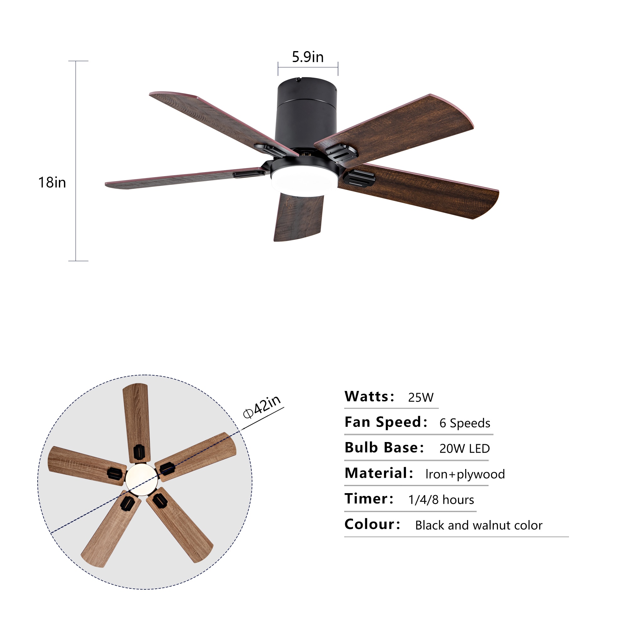 Wellspeed 42LSP397453BKNX Ceiling-Fans - View #3