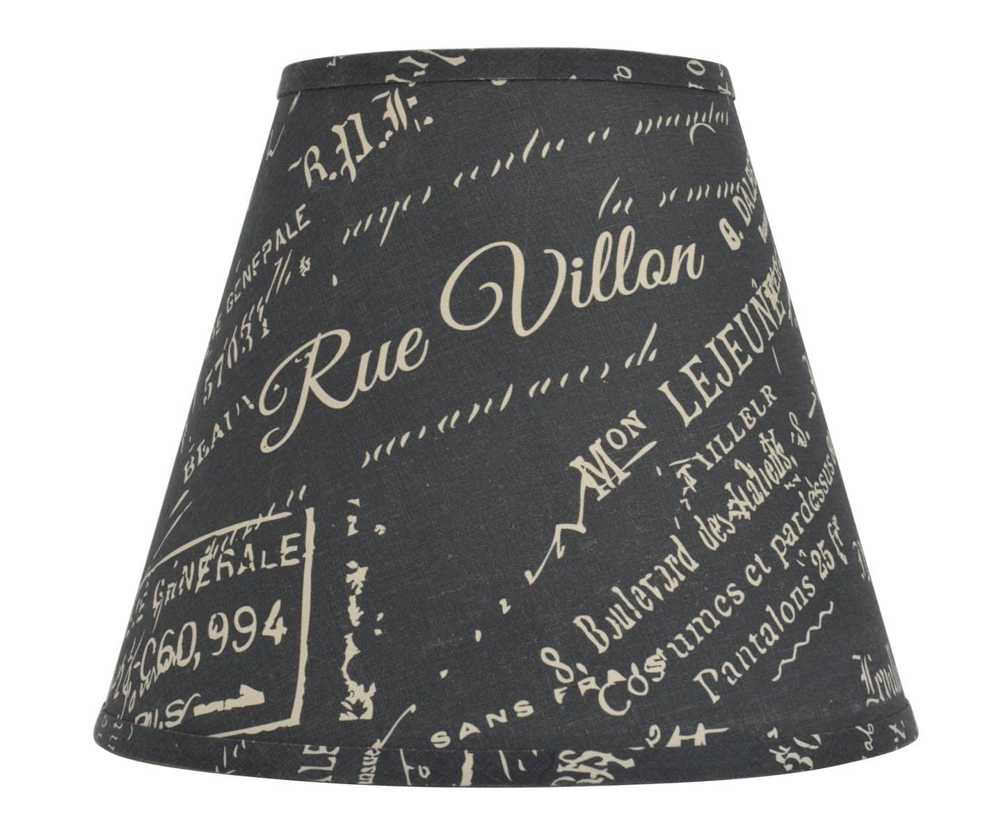 allen + roth SH2890 11-in x 13-in Blue with Cream Script Fabric Bell Lamp Shade