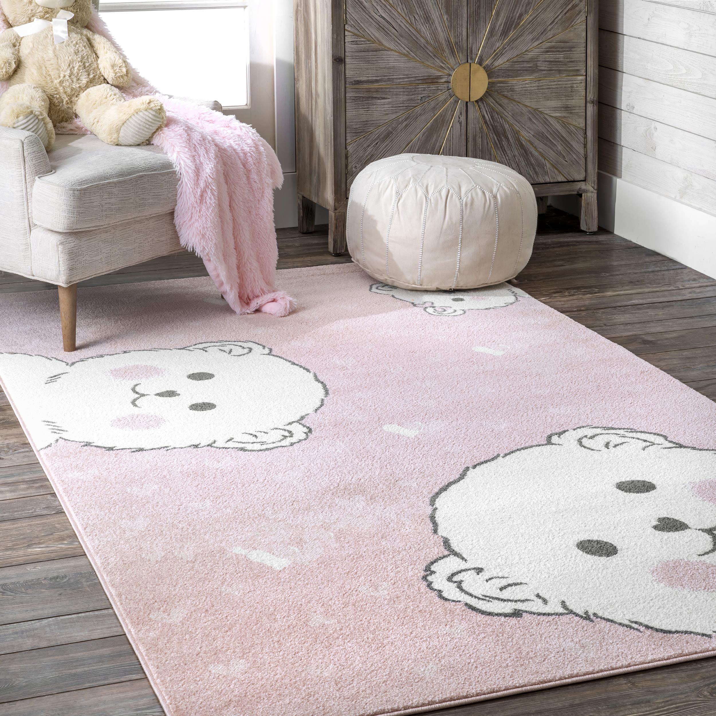 nuLOOM MEST02A-508 5 x 8 (ft) Loomed Polypropylene Pink Rectangular Indoor Animal print Area rug
