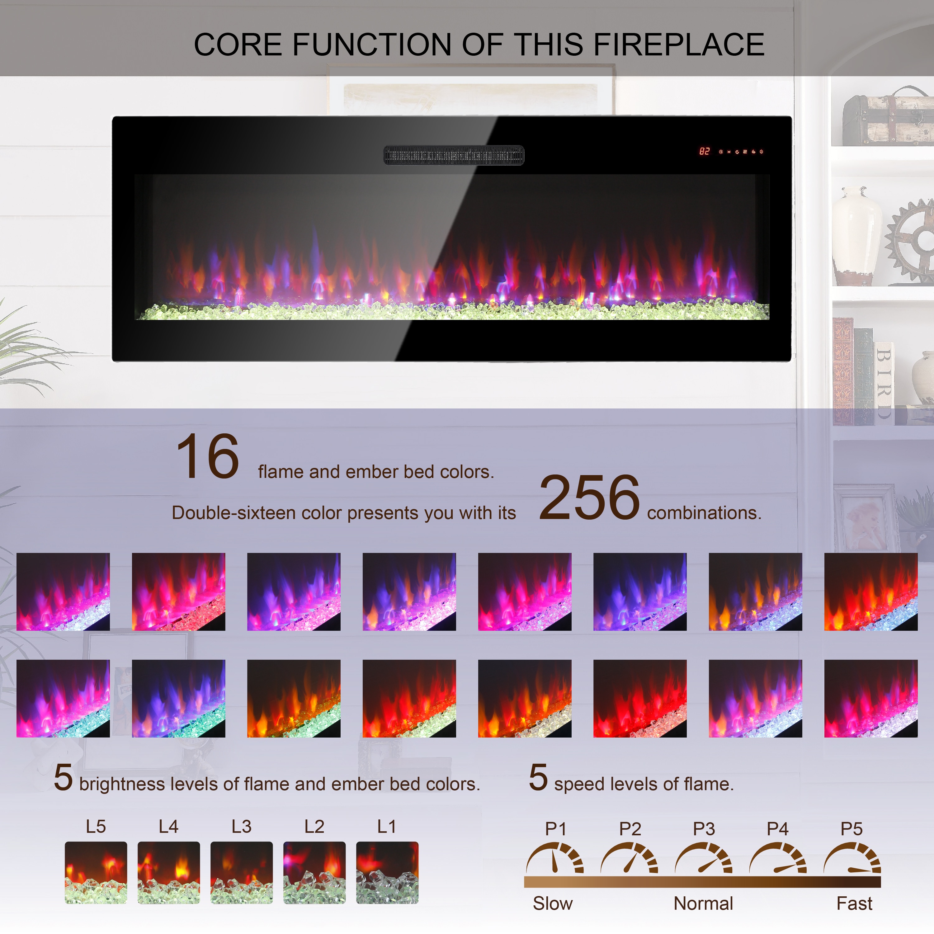 Mondawe MO-CB79416 Electric-Fireplaces - View #3