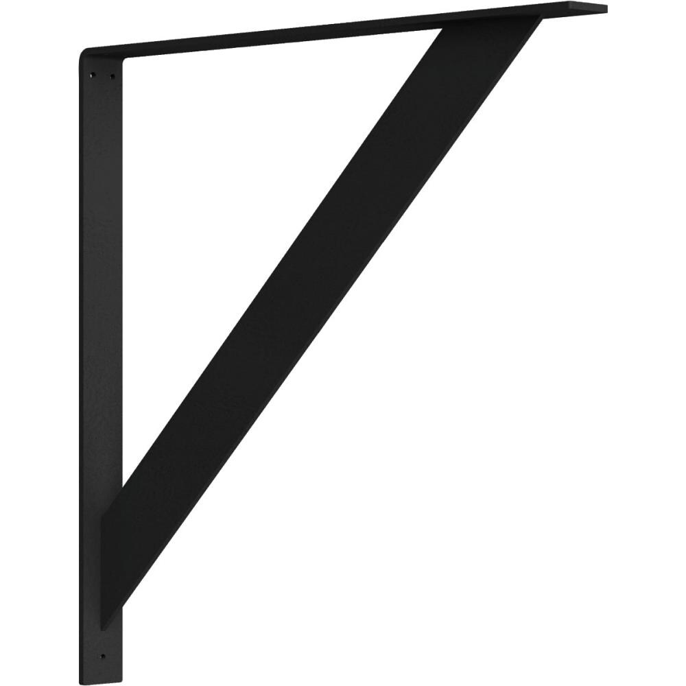 Ekena Millwork BKTM02X24X24TRHBL Metal Bracket 24-in x 2-in x 24-in Hammered Black Mounting Bracket