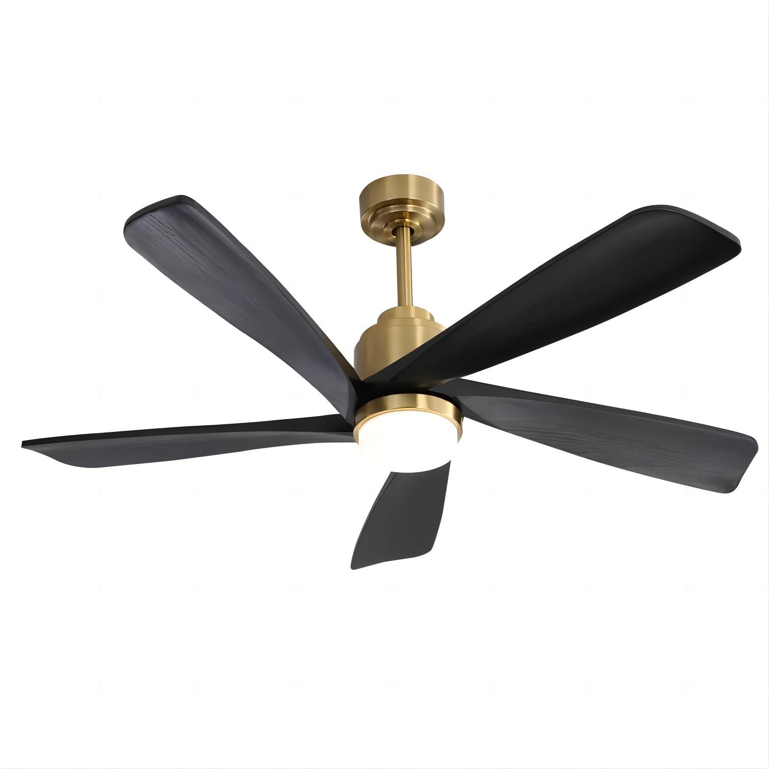 Sofucor Ceiling Fan 52-in Gold with Black Blades Color-changing Indoor ...