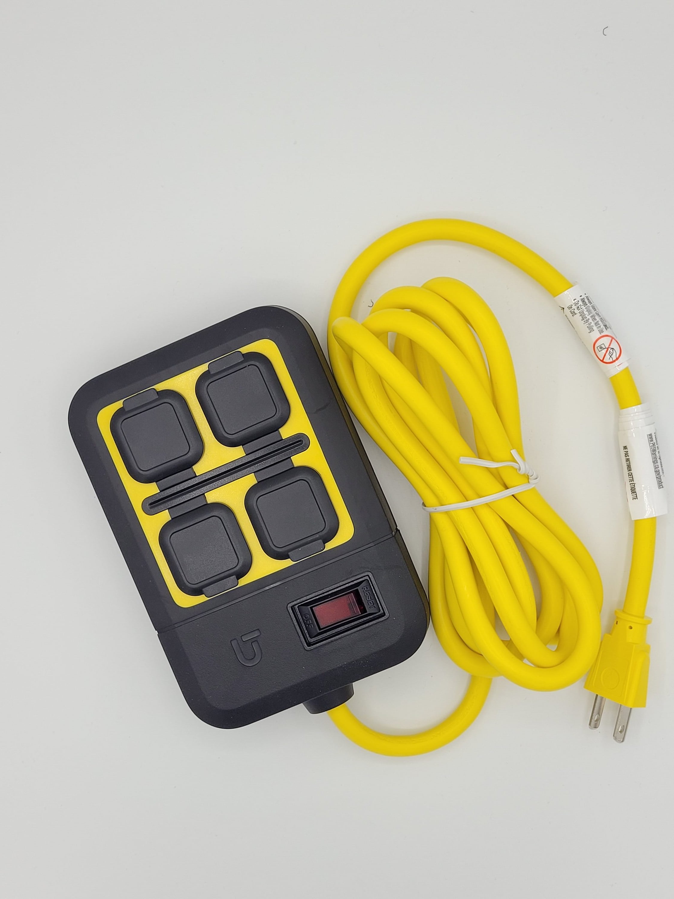 Utilitech 8-ft 14 / 3 Heavy Duty 3 Prong Yellow/Black Indoor Extension Power Cord