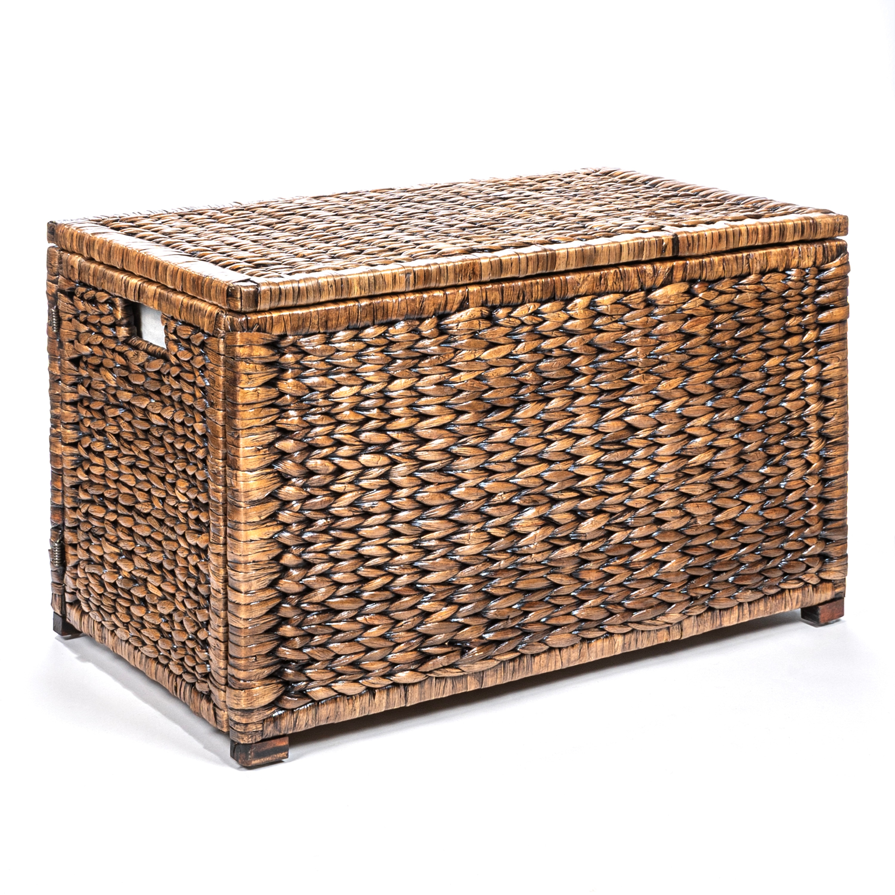 happimess HPM9005B 3.28 -cu ft Brown Wash Wood Storage Trunk