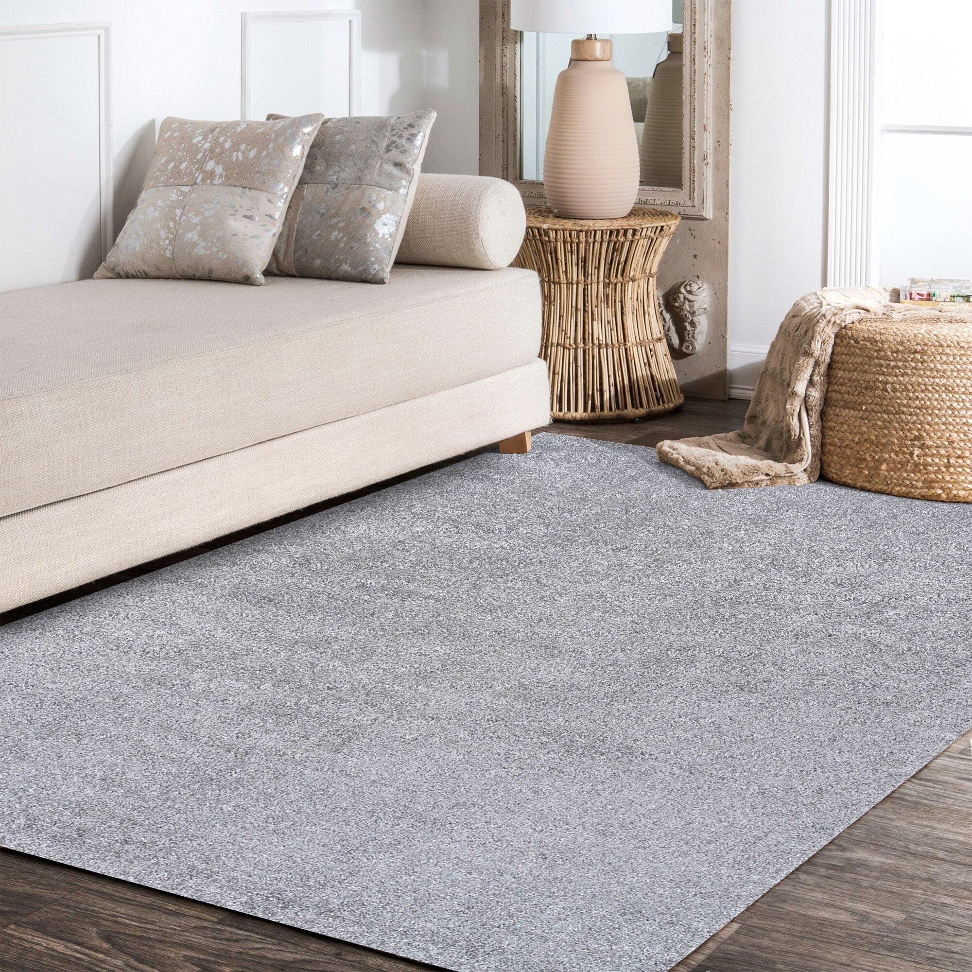 JONATHAN Y SUPERSOFT 10 X 14 (ft) Gray Indoor Solid Coastal Area Rug ...