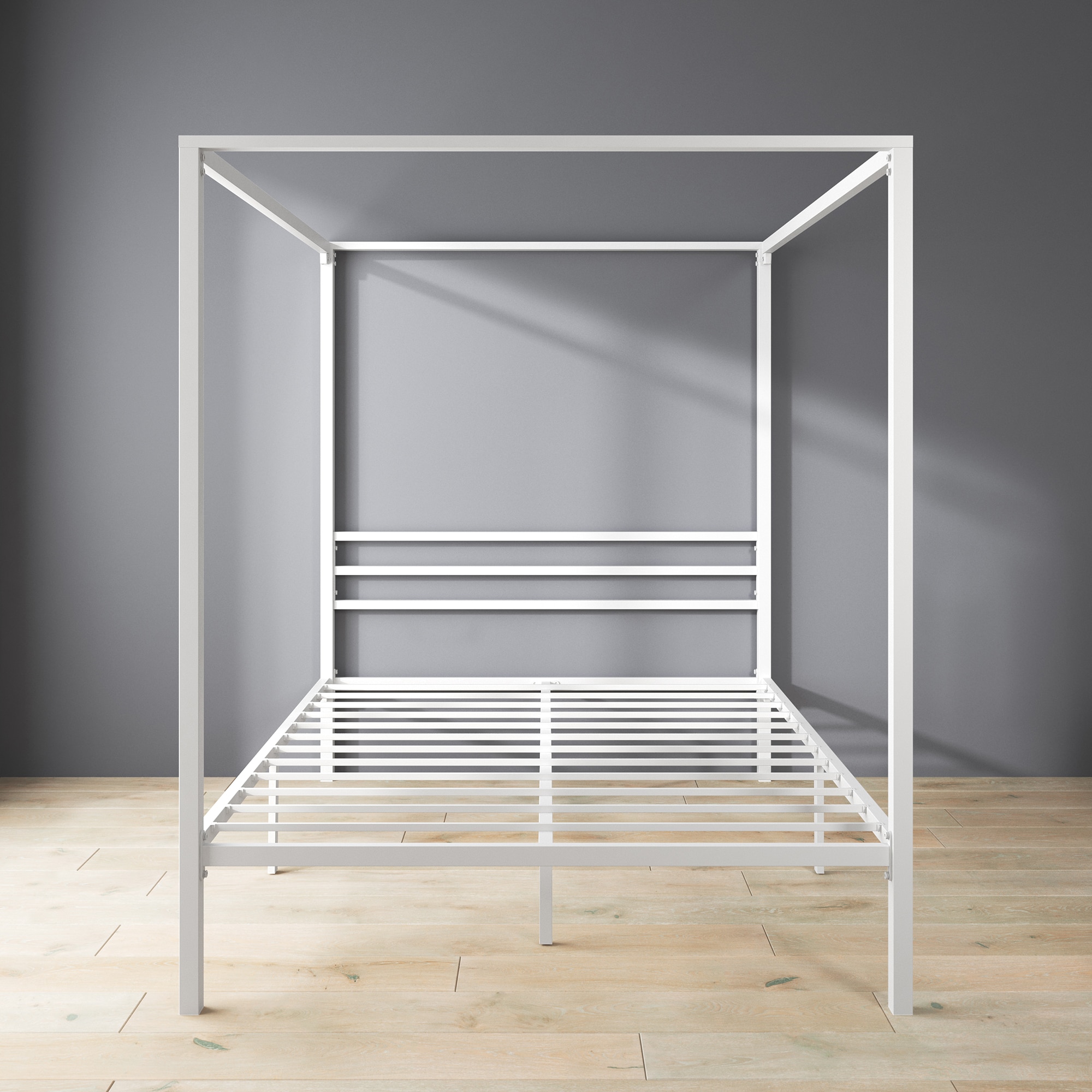 Zinus Black Queen Metal Canopy Bed CLO-GAQC-Q at Lowes.com