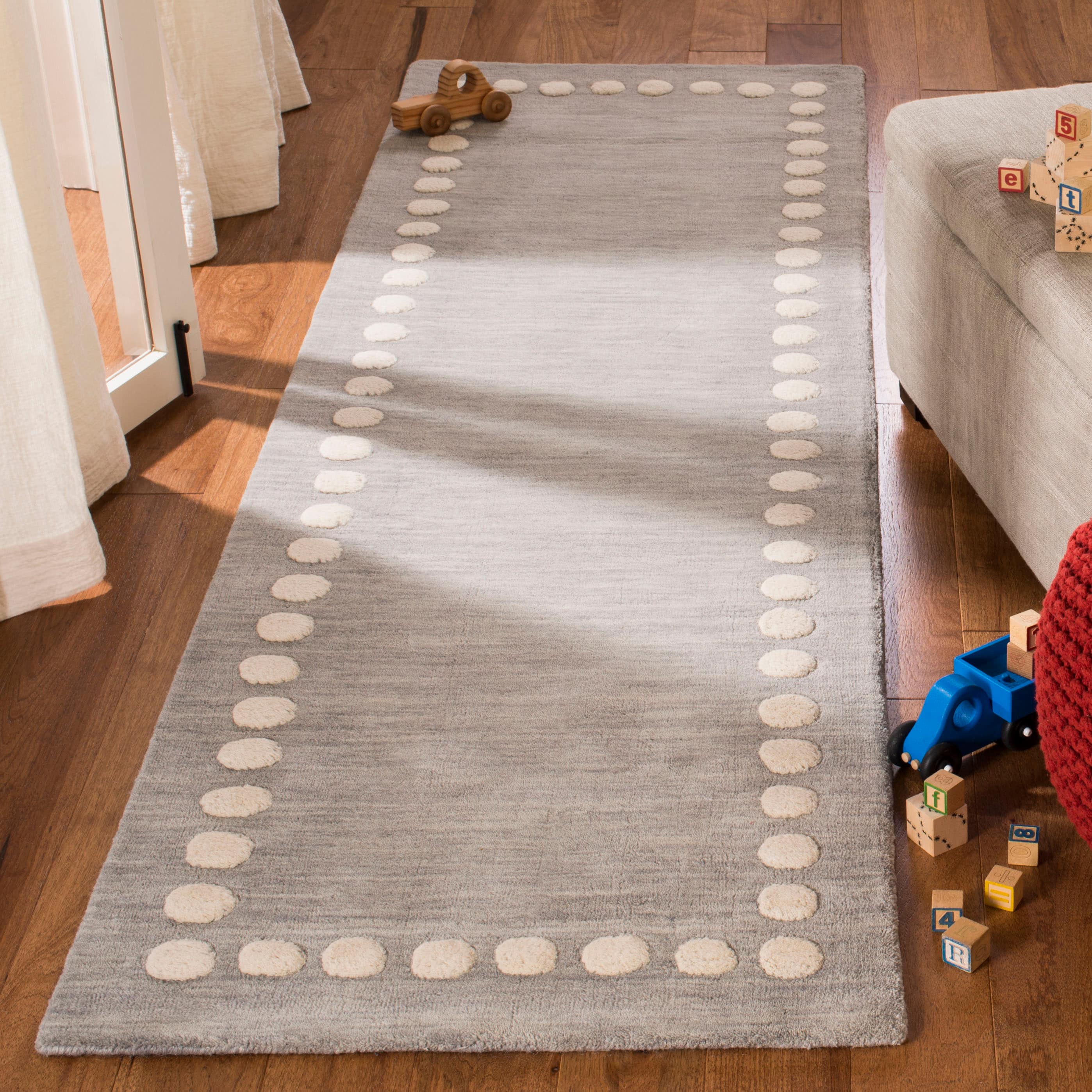   Kids 802 Gray Contemporary 2ft-6in x 6ft Runner Rug