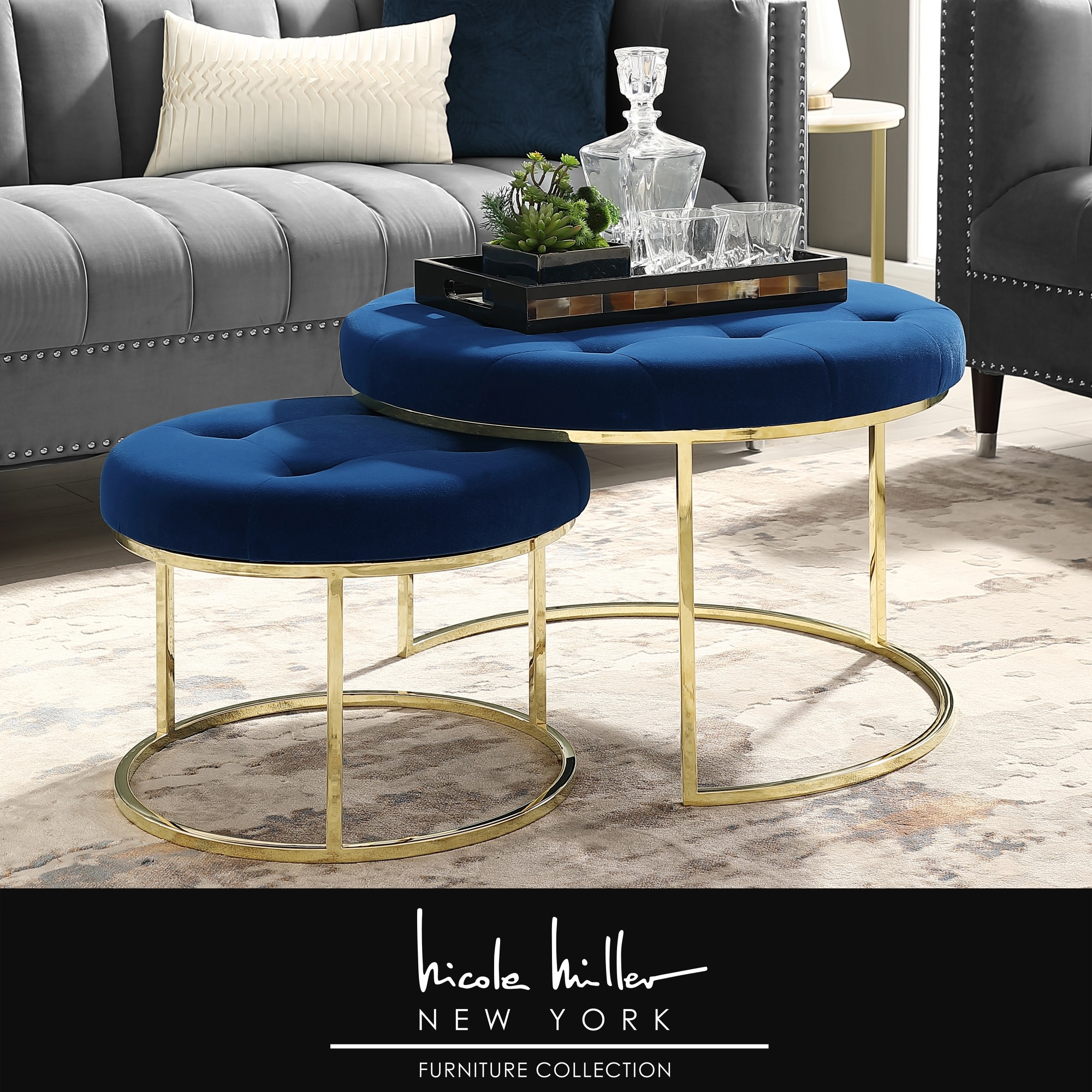Nicole Miller NON106-02NG-LS Indoor-Ottomans - View #2