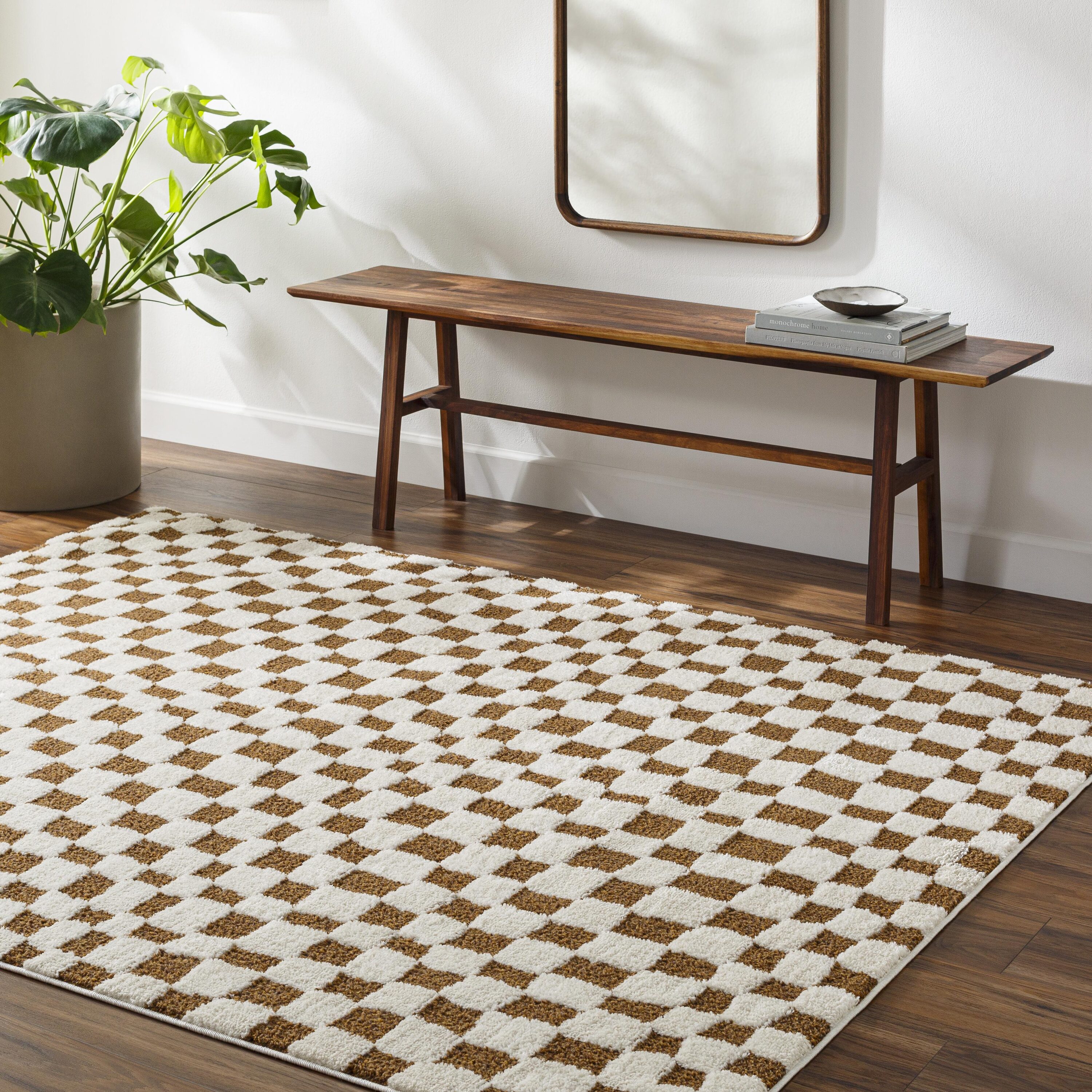 Livabliss FEU2317-71010 Freud 7 x 10 (ft) Polyester Brown Rectangular Indoor Geometric Global Area rug