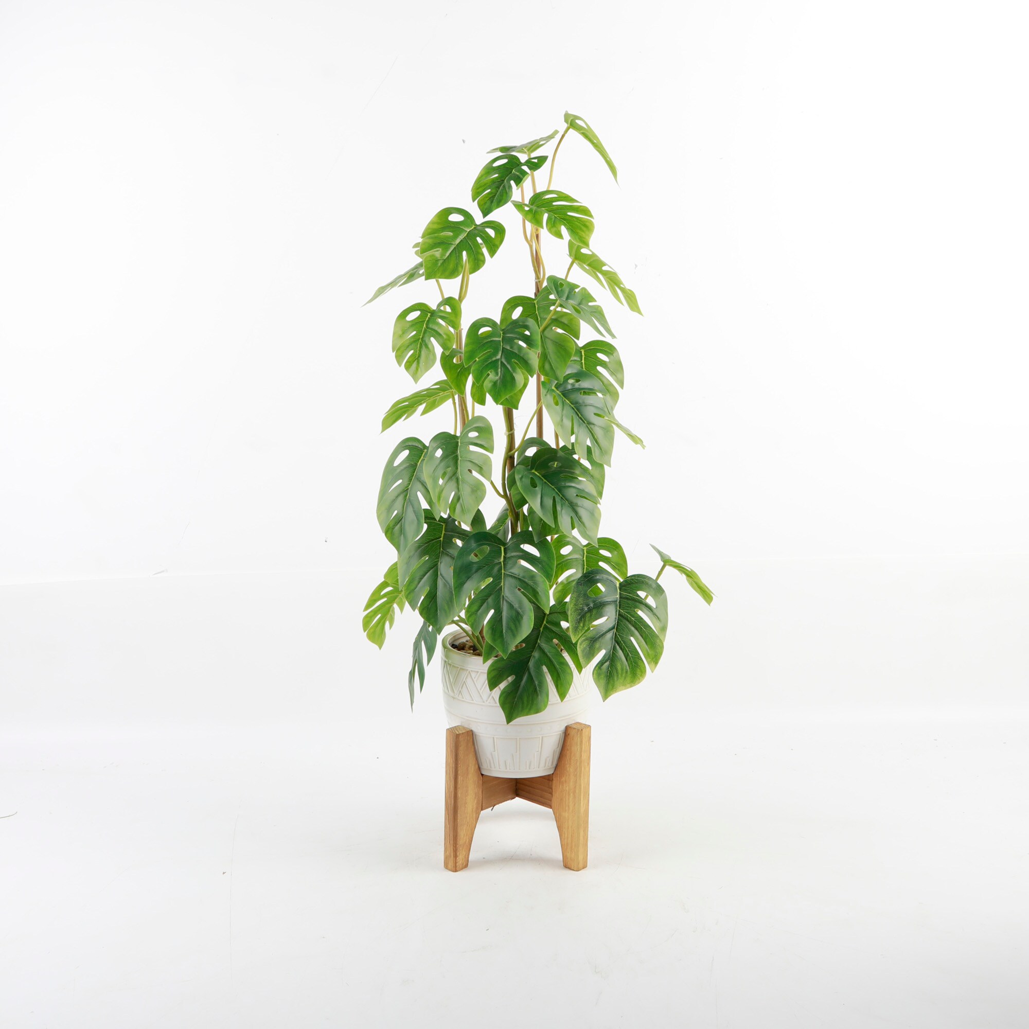 Flora Bunda CS6313-IVORY 32.5-in White, Green Indoor Philo Artificial Plant
