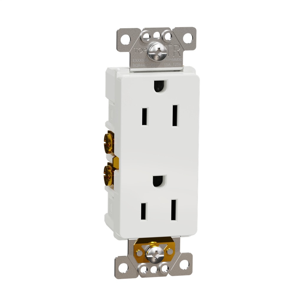 Square D X Series 15-Amp 125-volt Tamper Resistant Residential Decorator  Outlet, Matte White in the Electrical Outlets department at