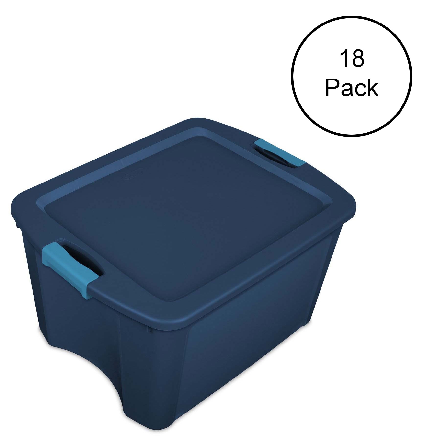 Sterilite 18 Gallon Storage Tote Stackable Plastic Bin with Lid, Purple, 24  Pack