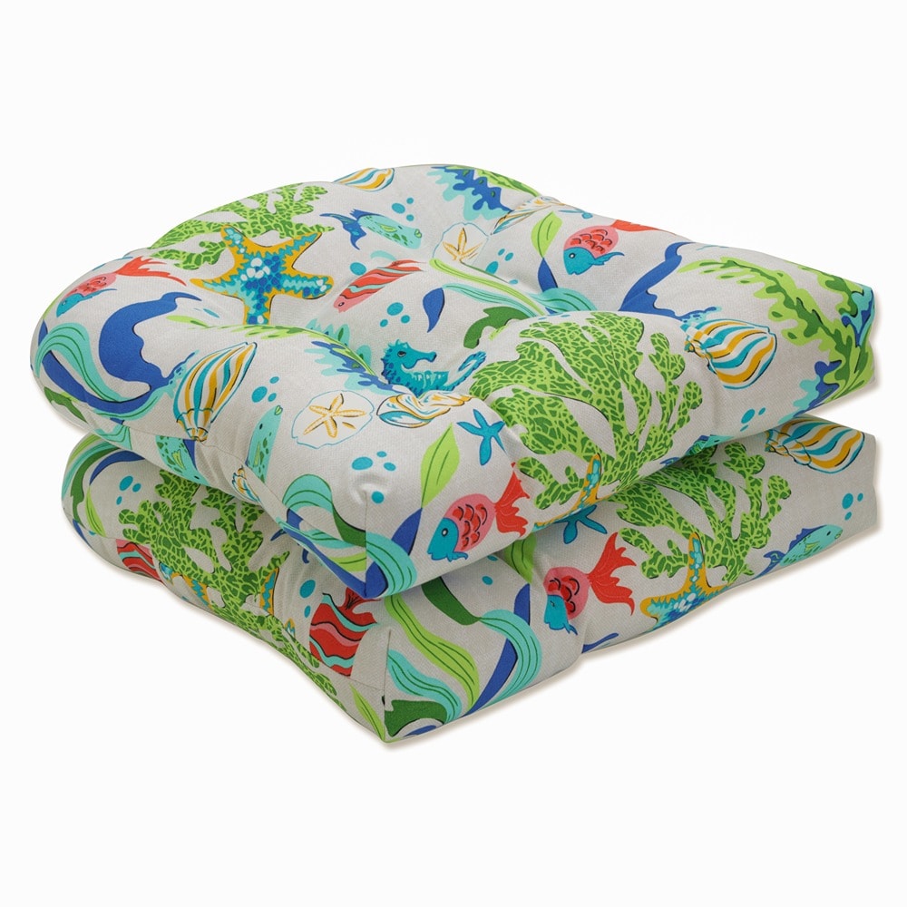Coral Bay Multicolor Polyester Outdoor Chair Cushions, Set of 2
