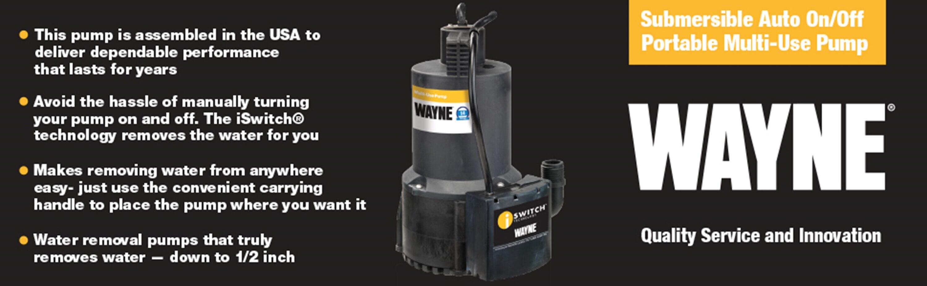 Wayne EEAUP250 1/4 HP Automatic on/Off Electric Water Removal Pump