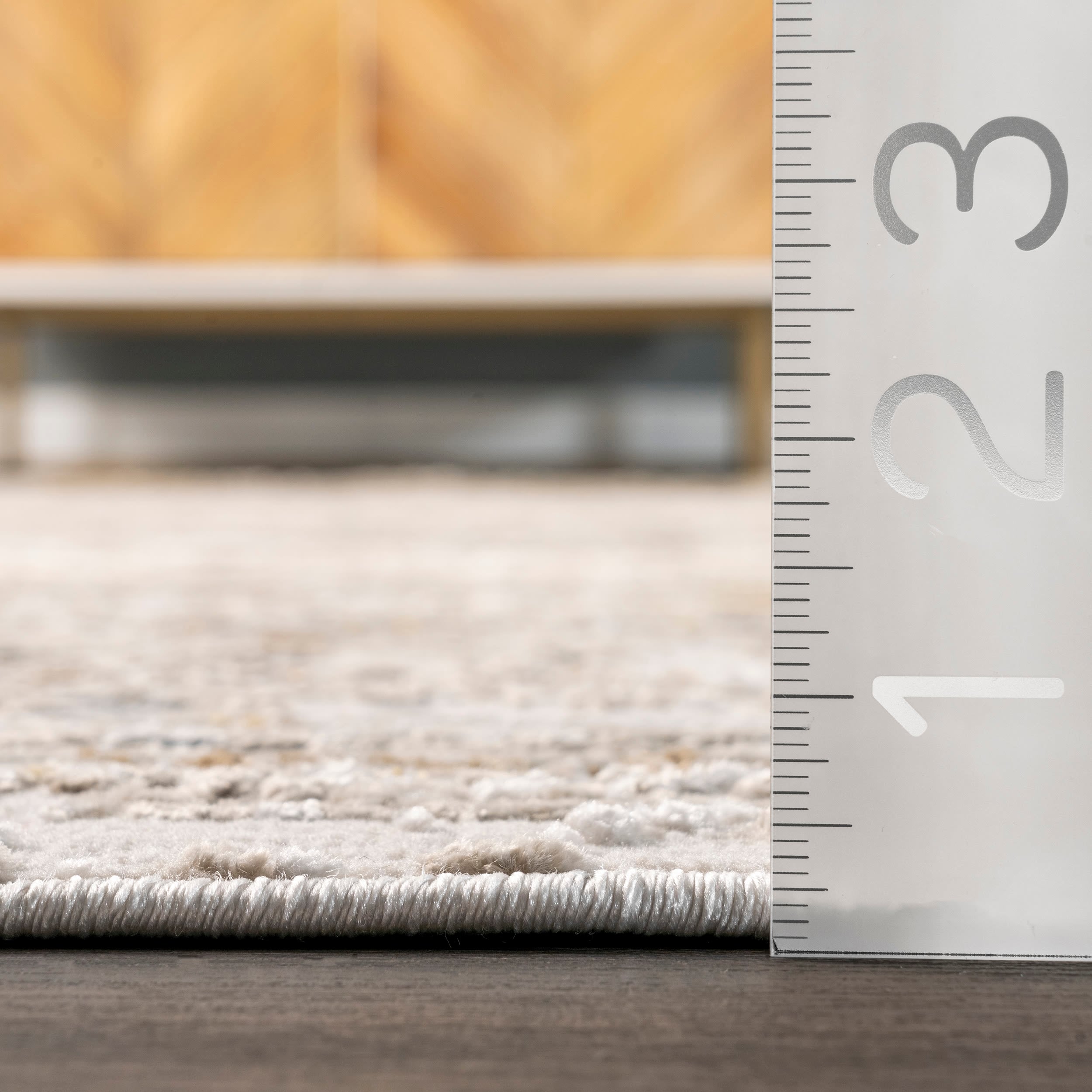 Elegant Faded Medallion 4' x 6' Beige Synthetic Area Rug