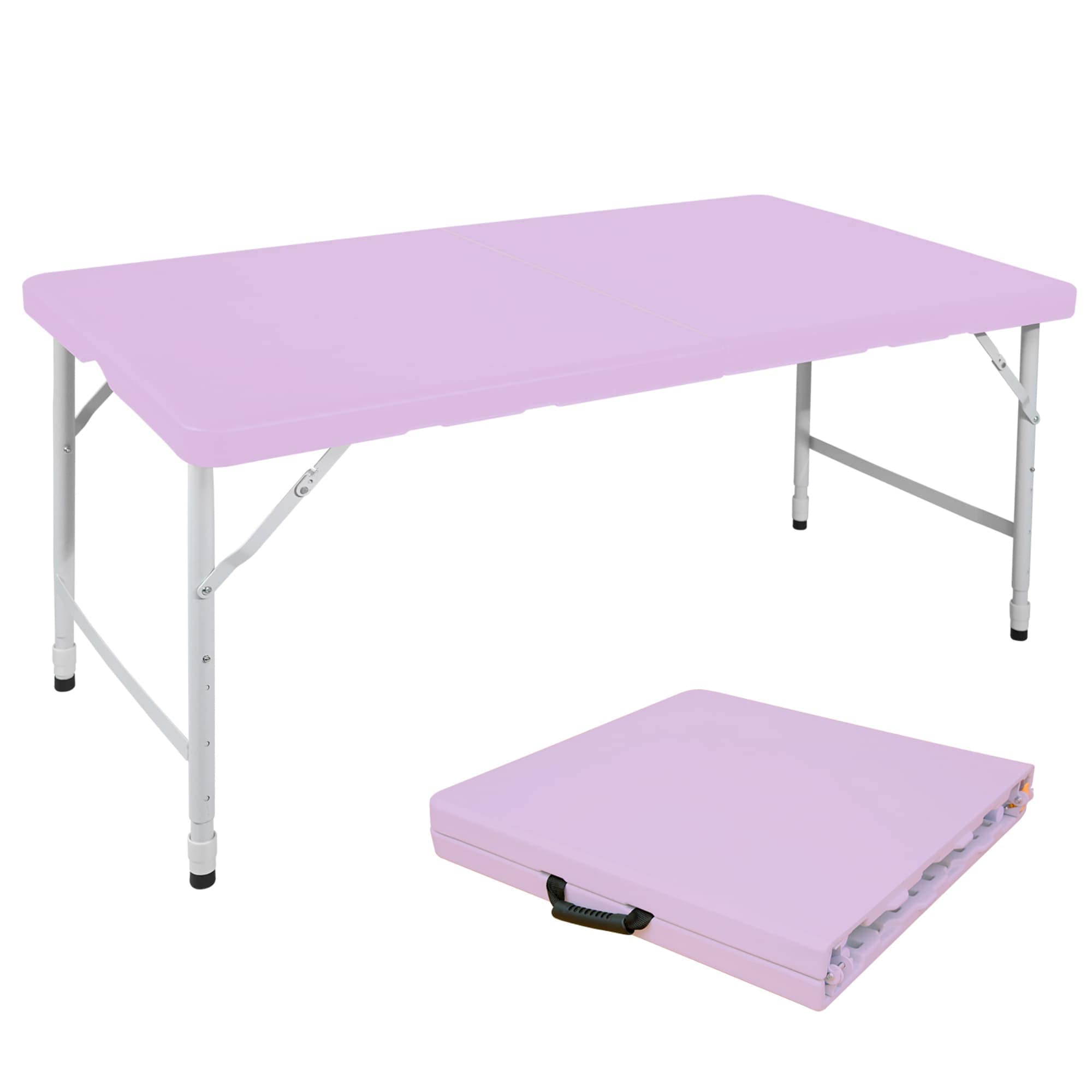 Ama Pear 4ft Light Purple Portable Folding Table Indoor Outdoor 135KG Load Capacity for Camping