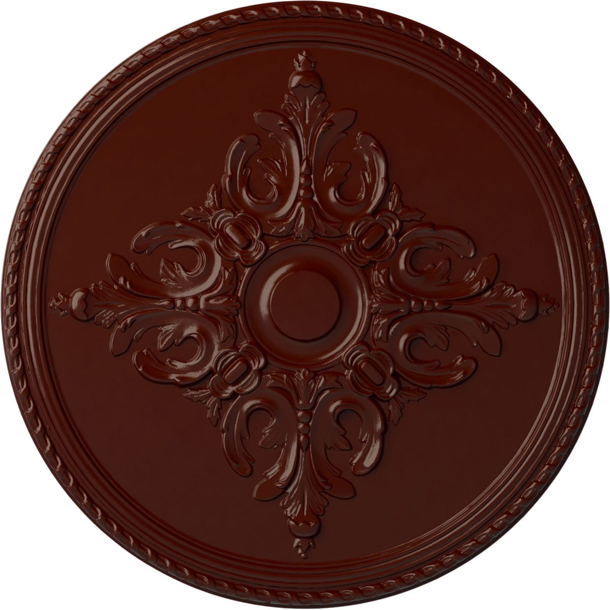 Ekena Millwork CM40MIBMF Milton 40.625-in W x 40.625-in L Painted Brushed Mahogany Polyurethane Whole Ceiling Medallion