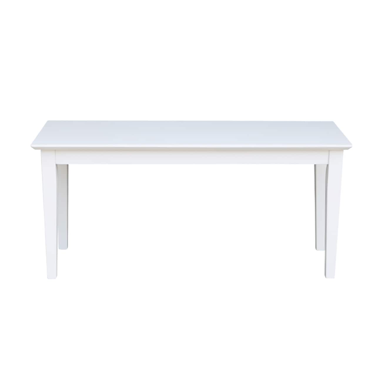White Solid Wood Shaker Style Storage Bench