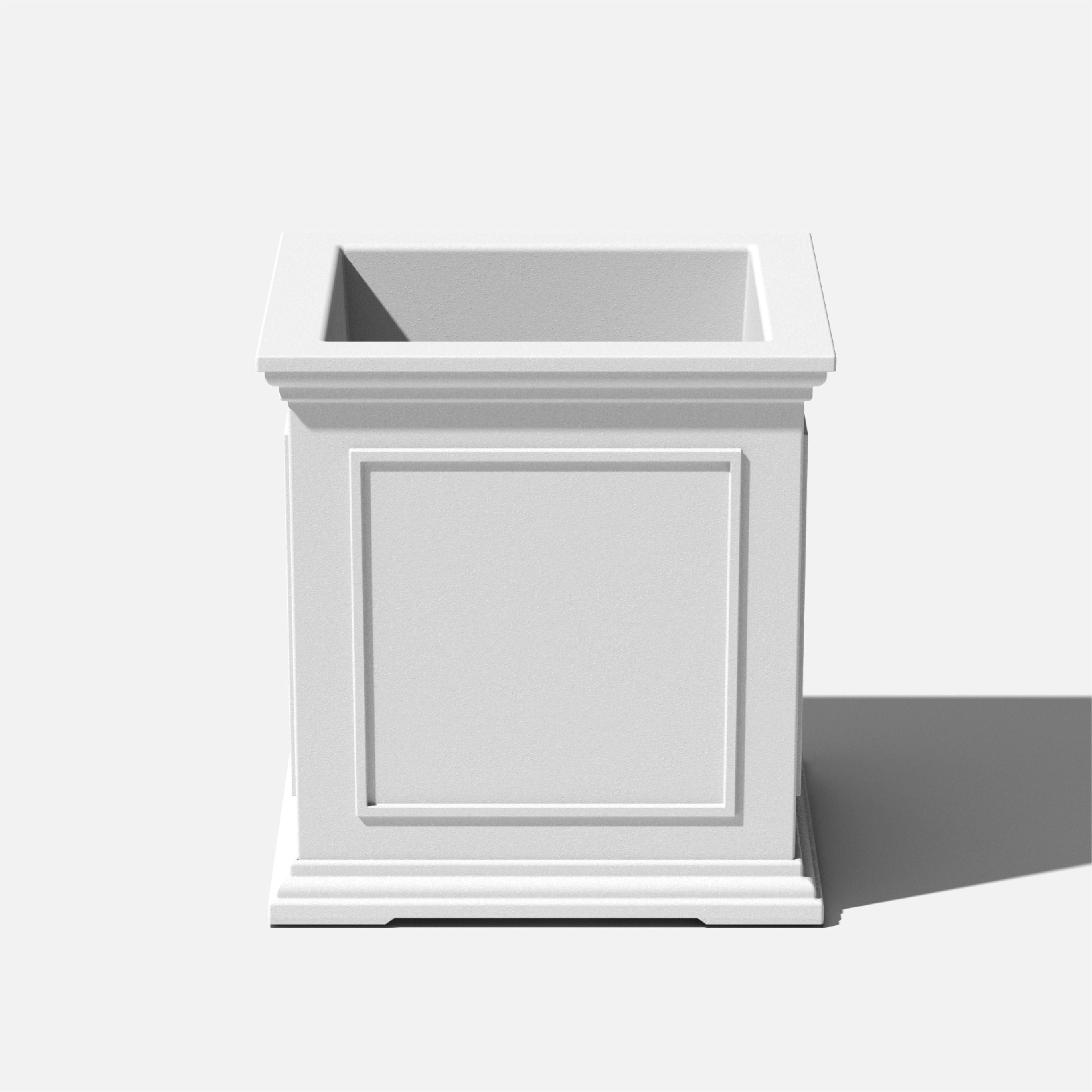 Veradek BXVCB20W Square 19-in W Large White Plastic Indoor/Outdoor Planter with Drainage Holes