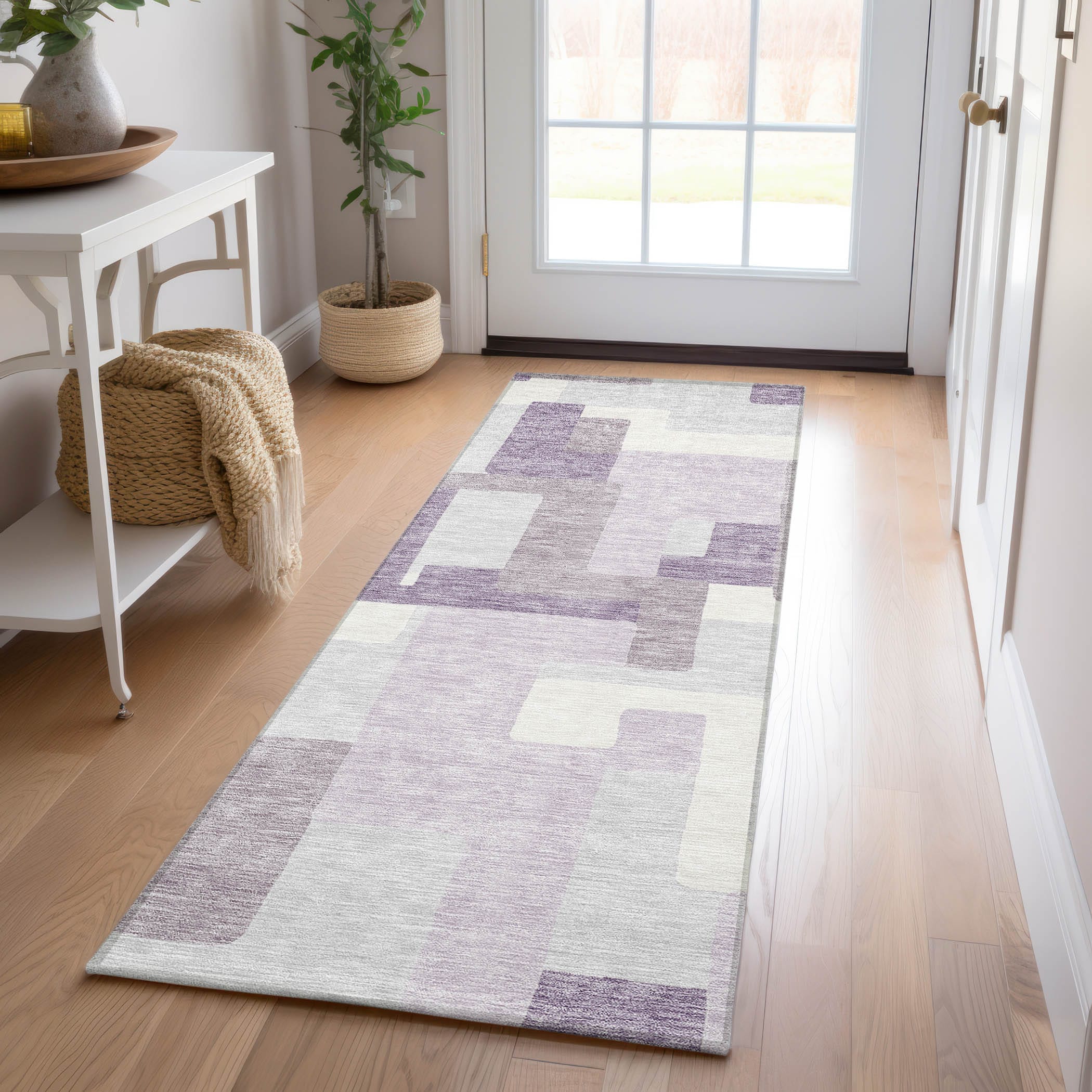 Addison Rugs ACN740LV2X8 Chantille ACN740LV 2 x 7 (ft) Polyester Lavender Rectangular Indoor/Outdoor Geometric Machine washable Area rug
