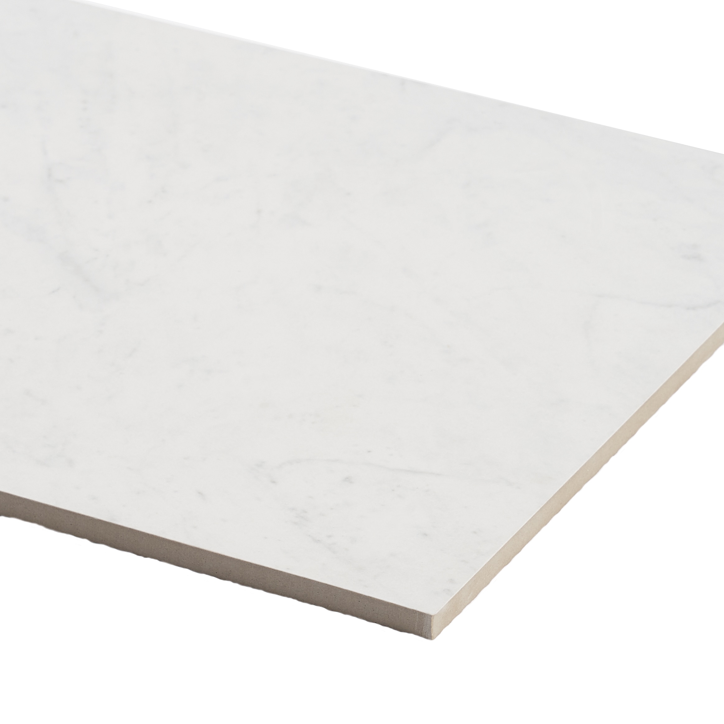 Saroshi 12" x 24" Matte White Marble Look Porcelain Tile