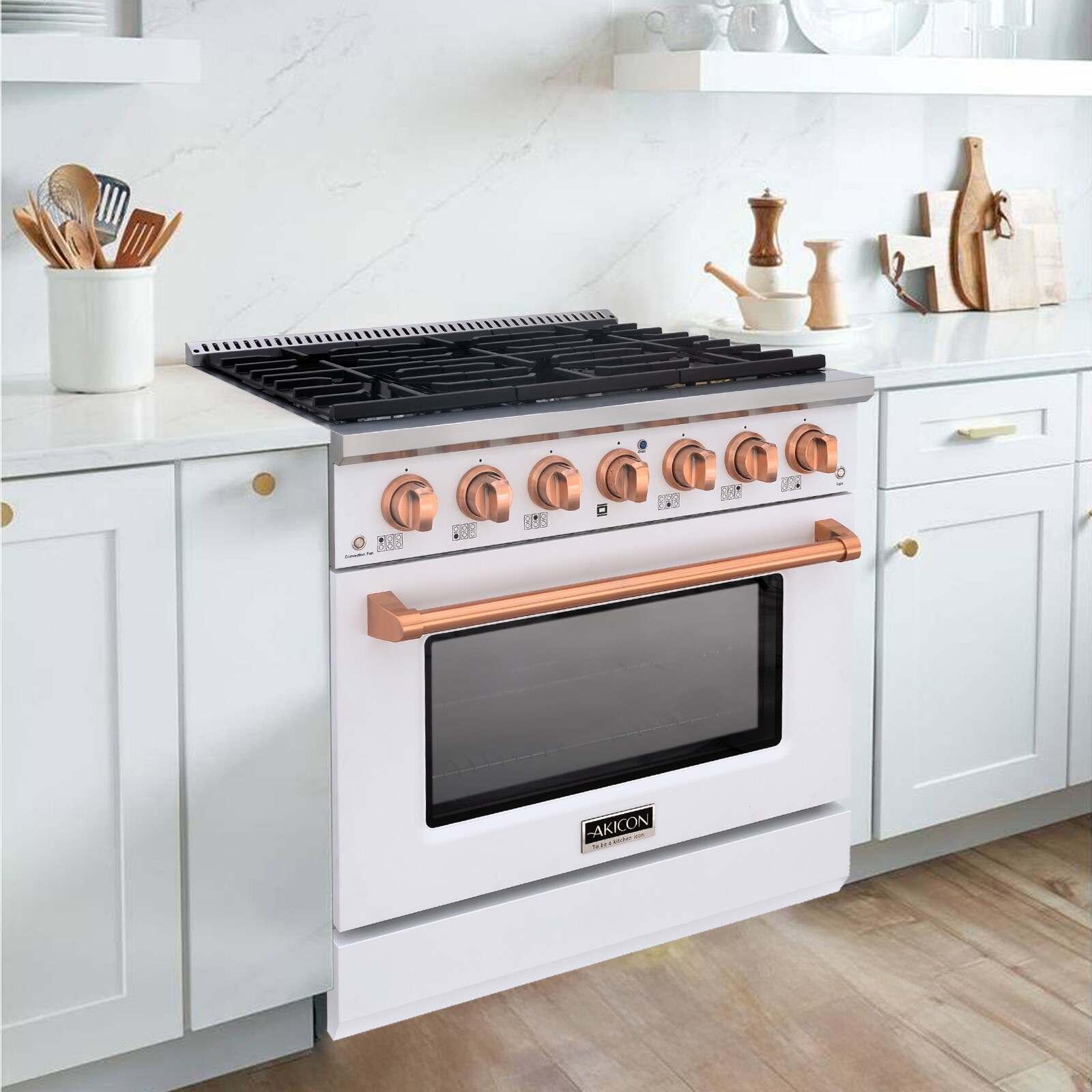 Unique Appliances Classic Retro 36 in 5.2 Cu. ft. 6-Burner Freestanding Retro GAS Range with Convection Oven in Marshmallow White