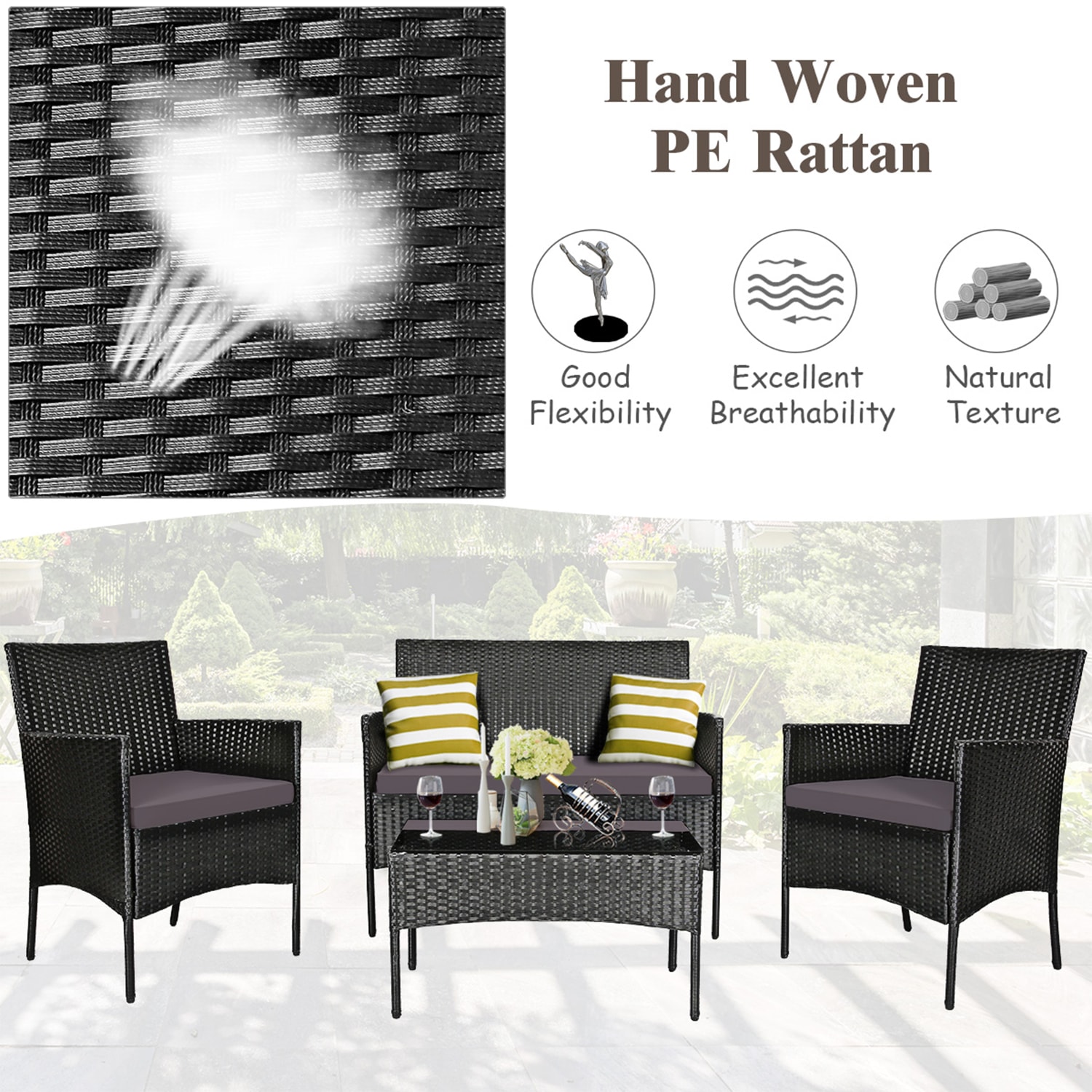 WELLFOR OUJ65357WH-GR Patio-Conversation-Sets - View #8