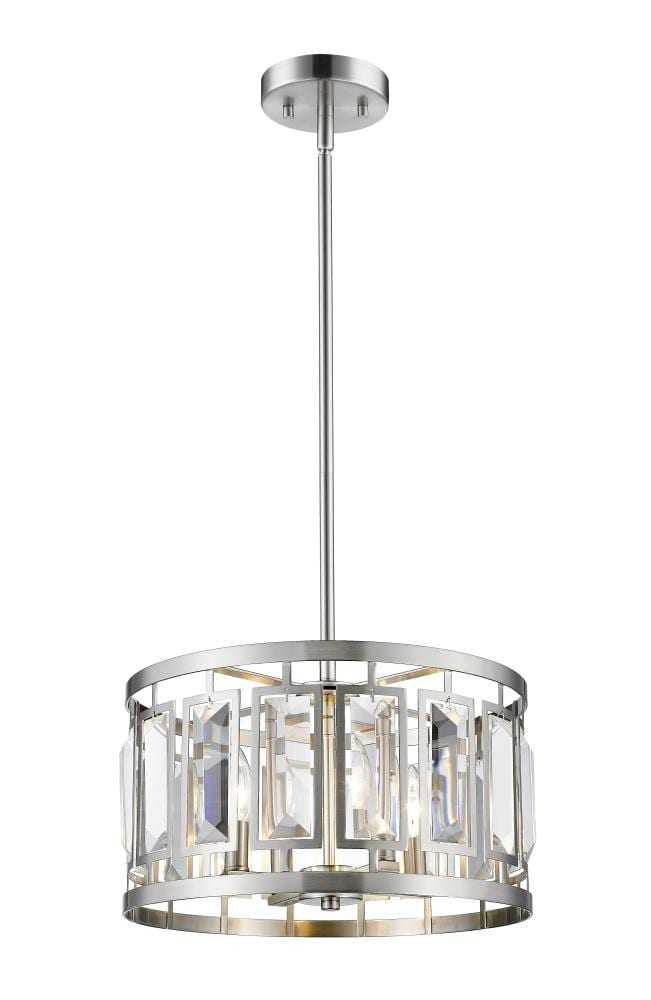 Z-Lite Mersesse 4-Light Brushed Nickel Modern/Contemporary Drum Hanging ...