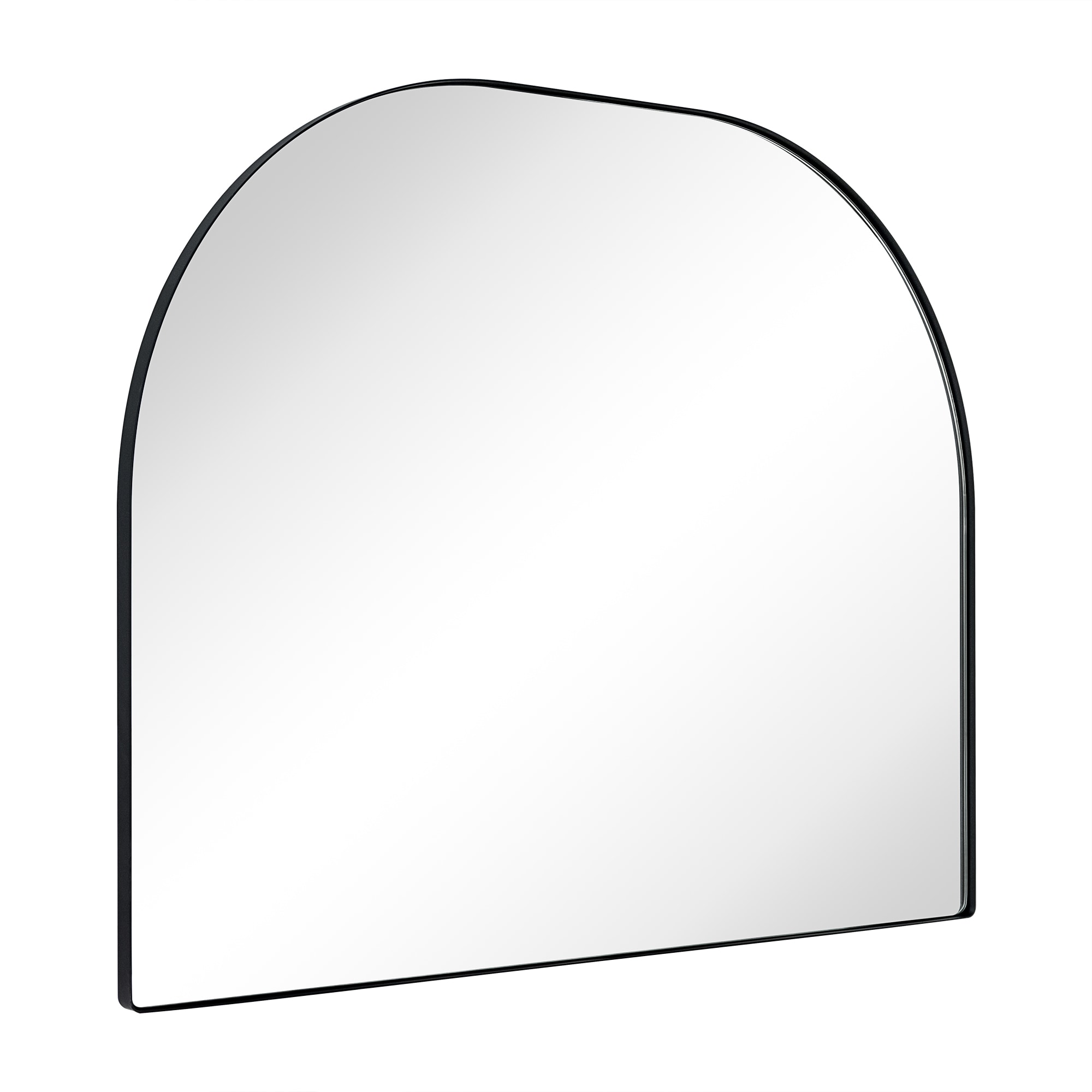 TEHOME GC-0Y320 Arched Mantel 40-in x 32-in Framed Arch Bathroom Vanity Mirror ( Matt Black )