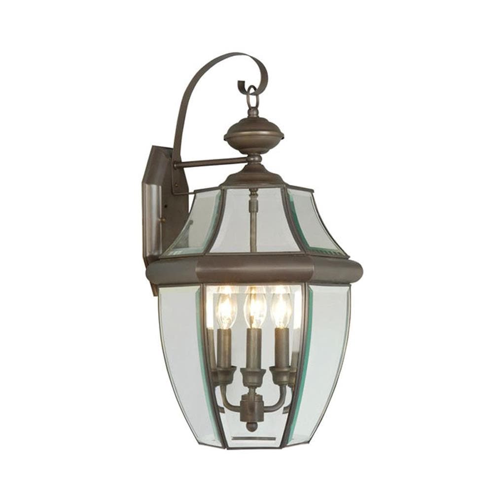 Livex Lighting 2351-07 Monterey 3 -Light 22.5-in H Bronze Plug-in Outdoor Wall Light