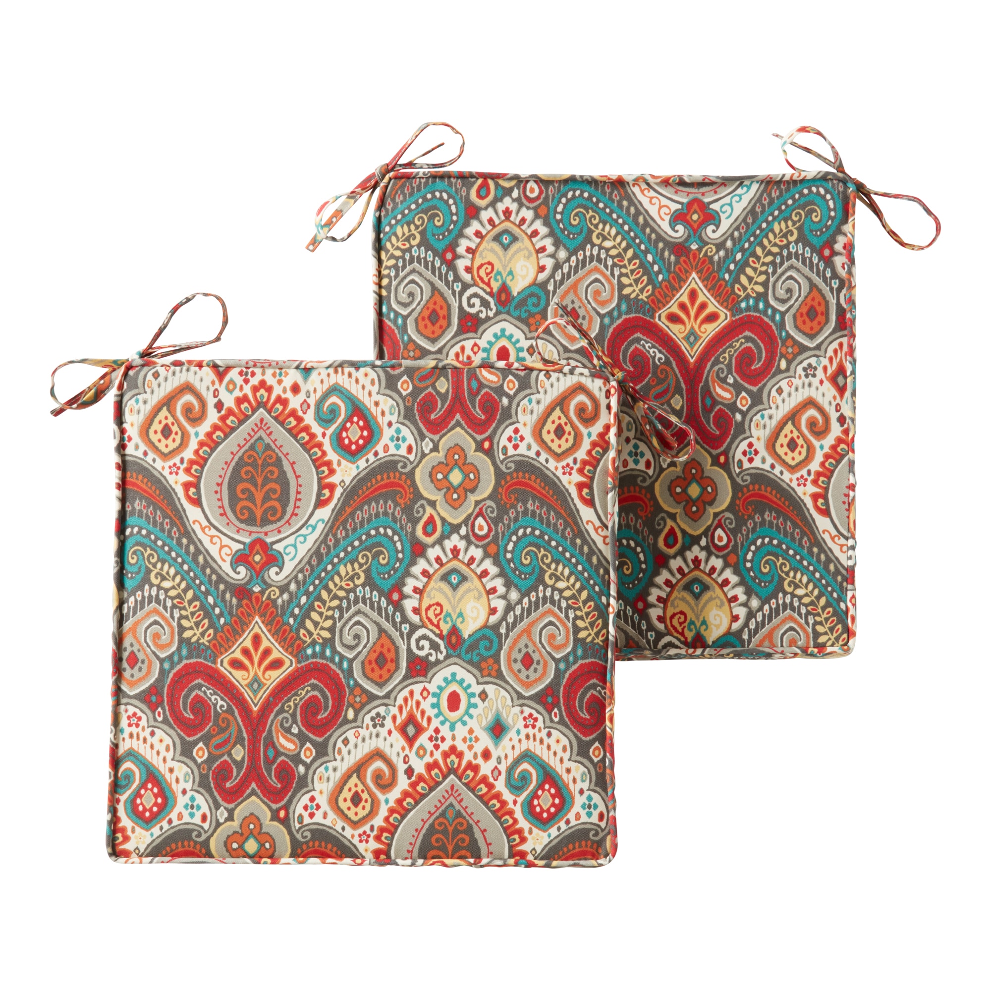 Greendale Home Fashions OP1100S2-ASBURYPARK Square Outdoor 18-in x 18-in 2 -Piece Asbury Park Patio chair cushion