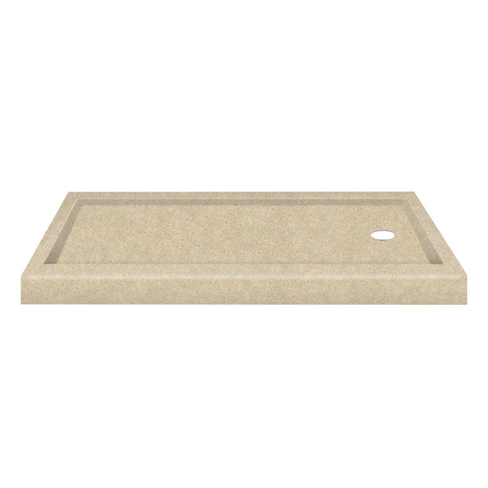 Transolid 7PAN3260SRCB1 Decor 32-in W x 60-in L with Right Drain Shower Base (Matrix Khaki)