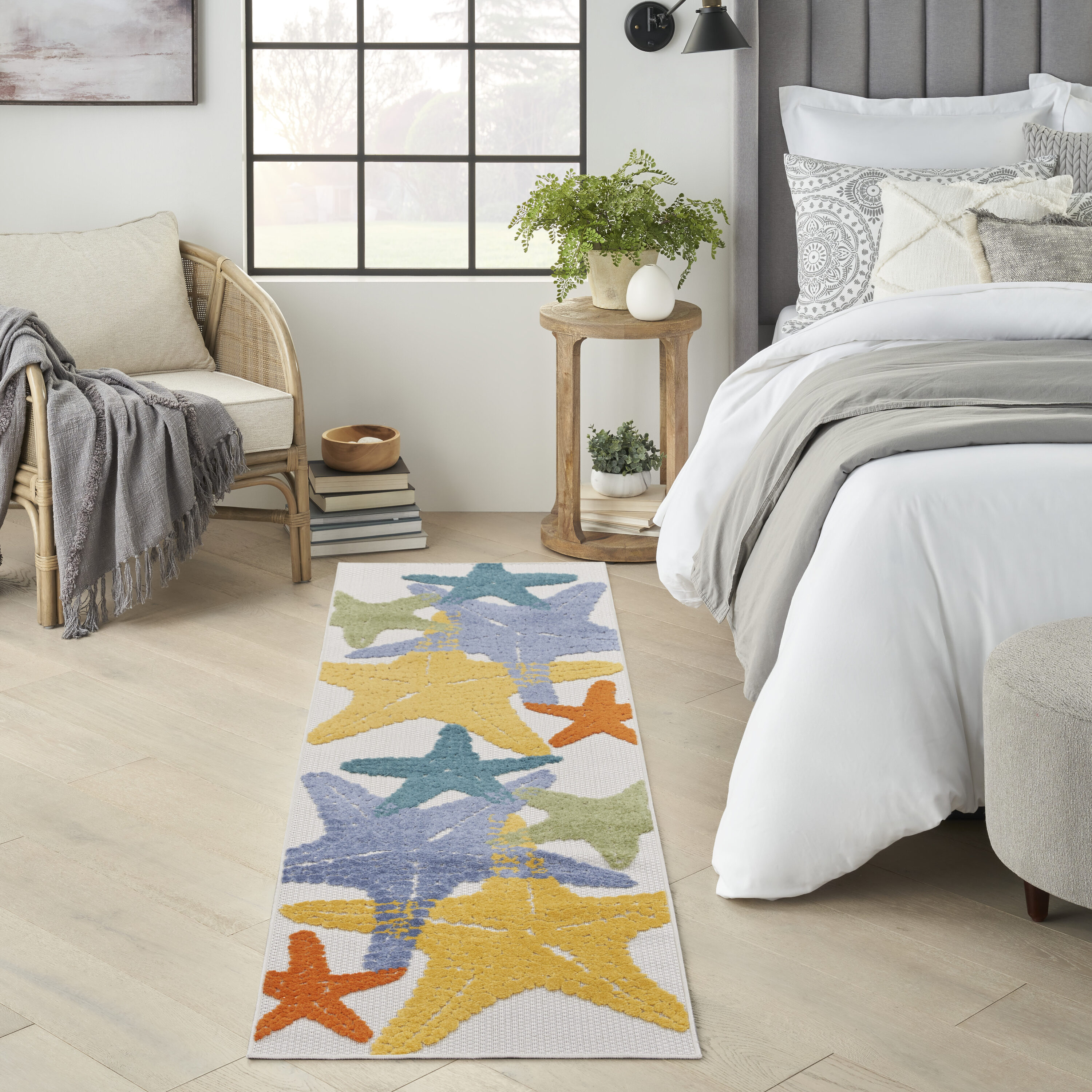 Nourison 099446136176 Aloha 2 x 8 (ft) Loomed Polypropylene Multicolor Rectangular Indoor/Outdoor Animal print Coastal Runner rug
